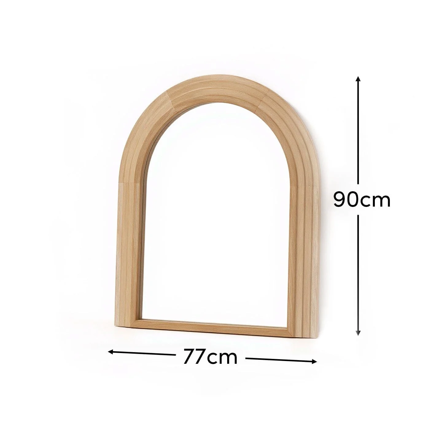 Kubu 90 x 77cm Wooden Arch Mirror - Whitewash - Image 8