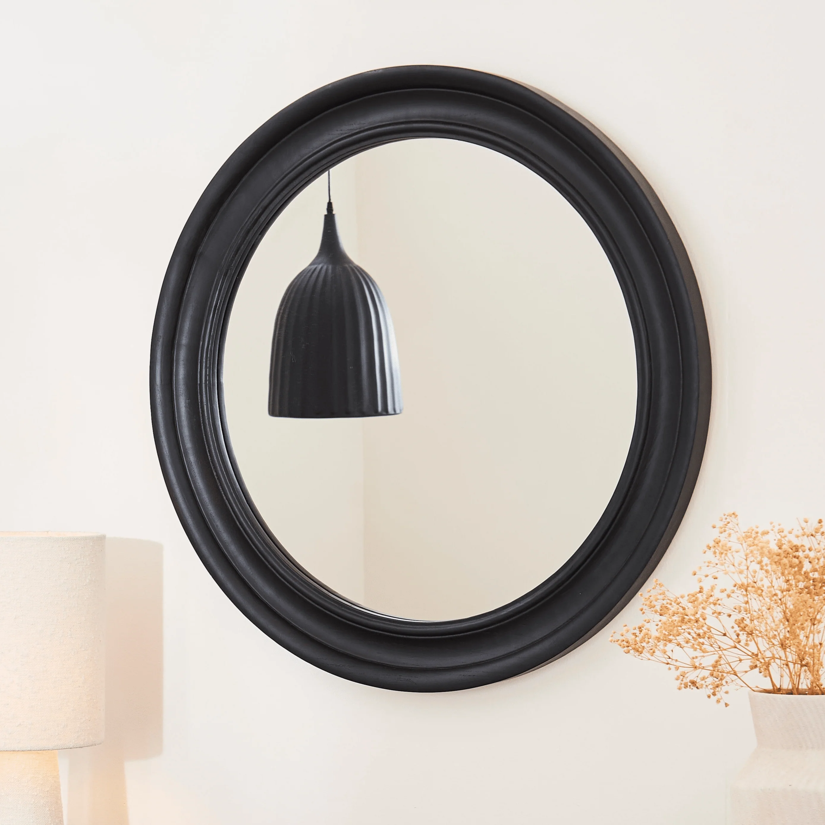 Langton 75cm Wooden Mirror - Black