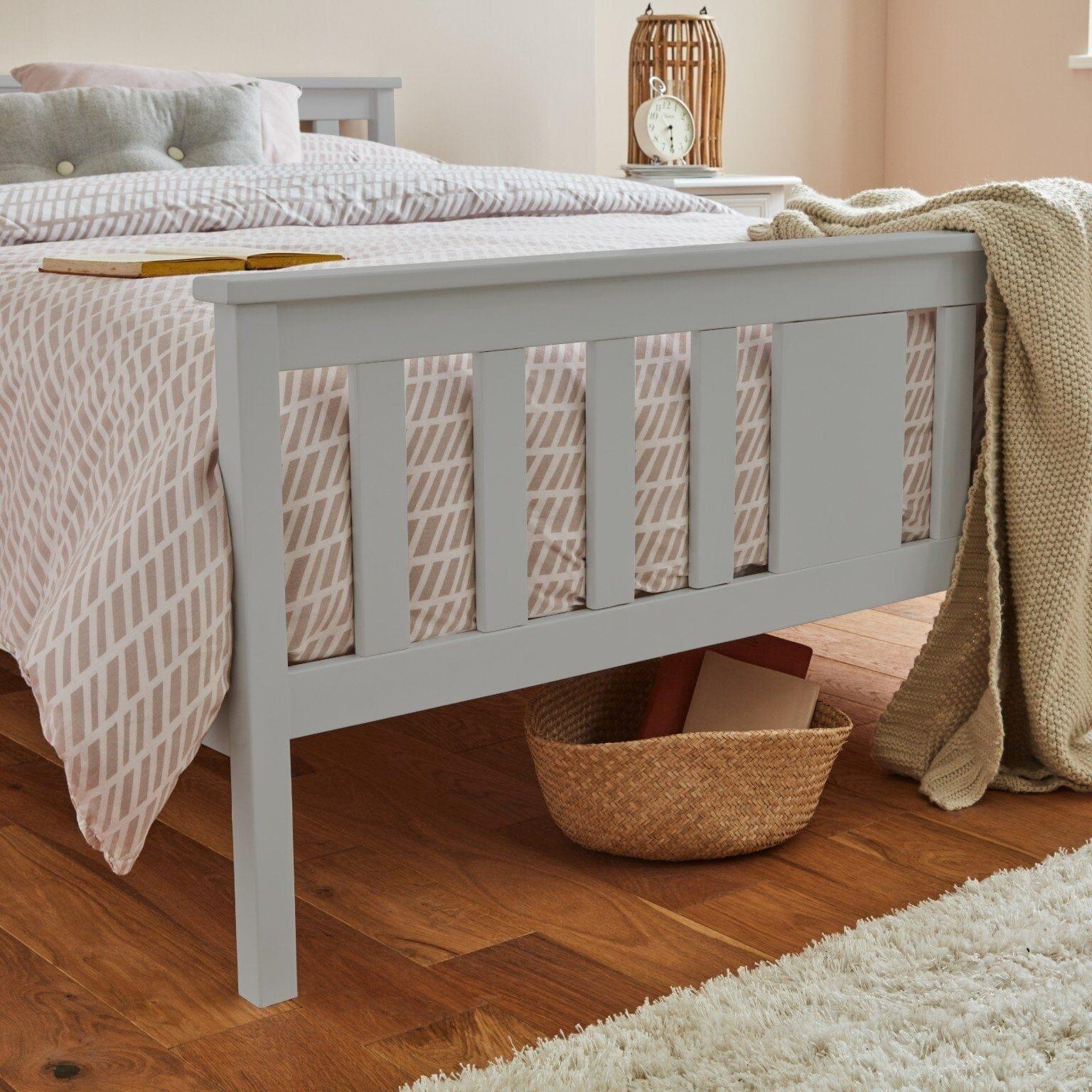 Outlet - Lisa Wooden Double Bed Frame - Grey - Image 4