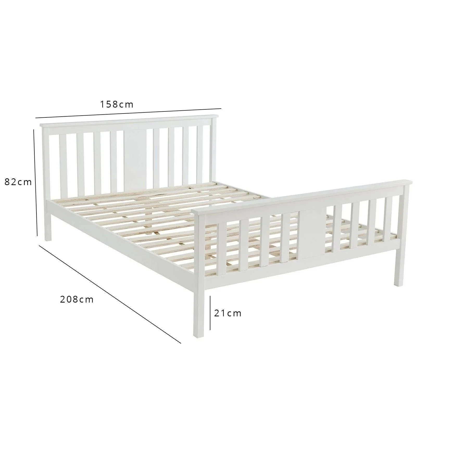 Outlet - Lisa Wooden King Size Bed Frame - White - Image 6