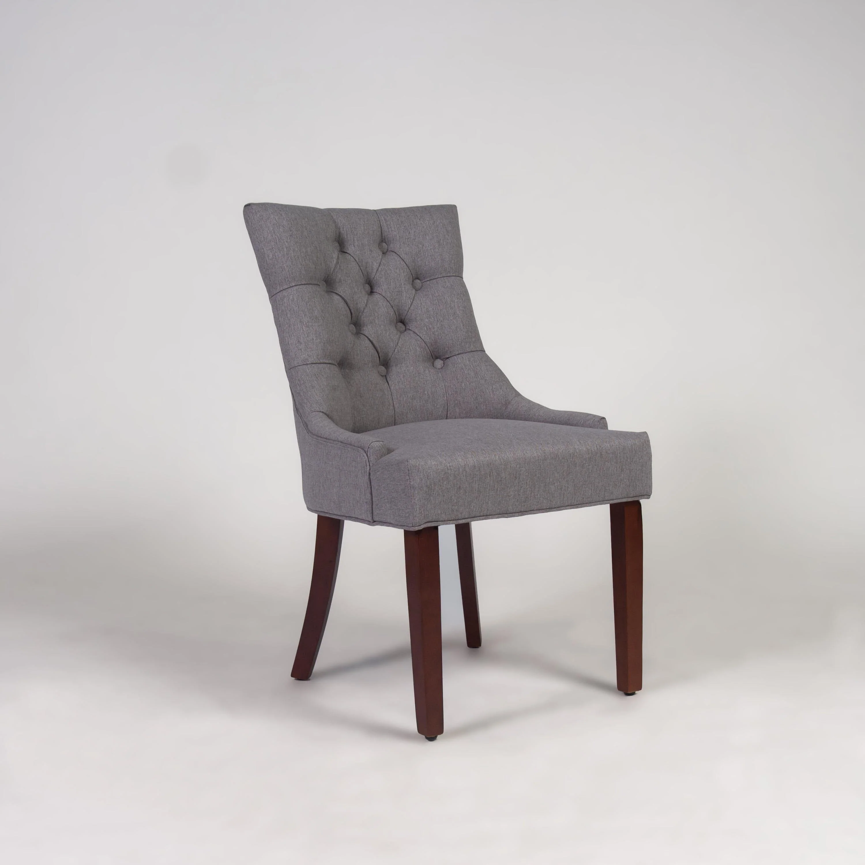 Outlet - Louis Dining Chairs - Set of 2 - Grey & Dark Wood - Image 2