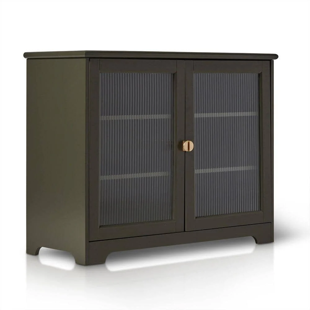 Outlet - Lua 2 Door Sideboard In Fir Green With Fluted Glass - Image 7