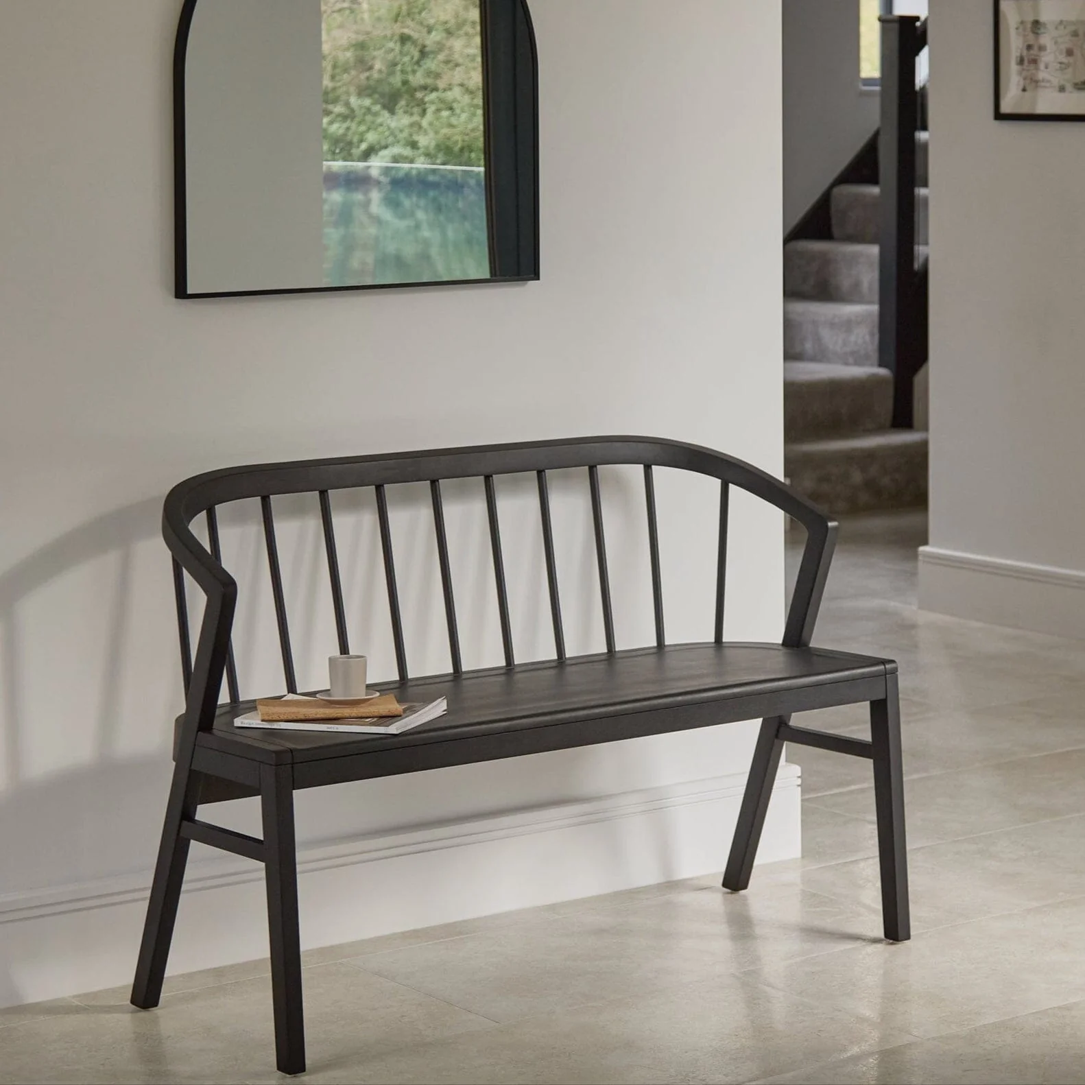Mabel 3 Seater Bench - Black Oak - Image 7