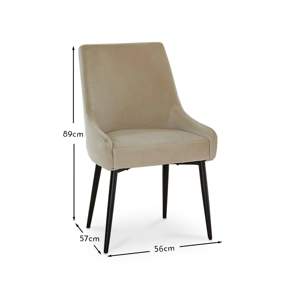Outlet - Maeve Dining Chair Set of 2, Clay with Black Legs - Image 8