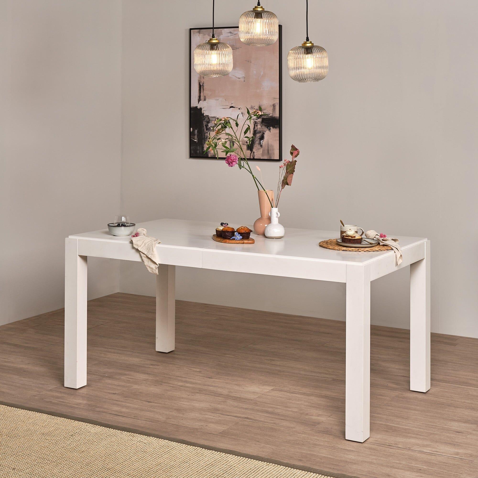 Outlet - Magnus White Wood extendable dining table - Image 2
