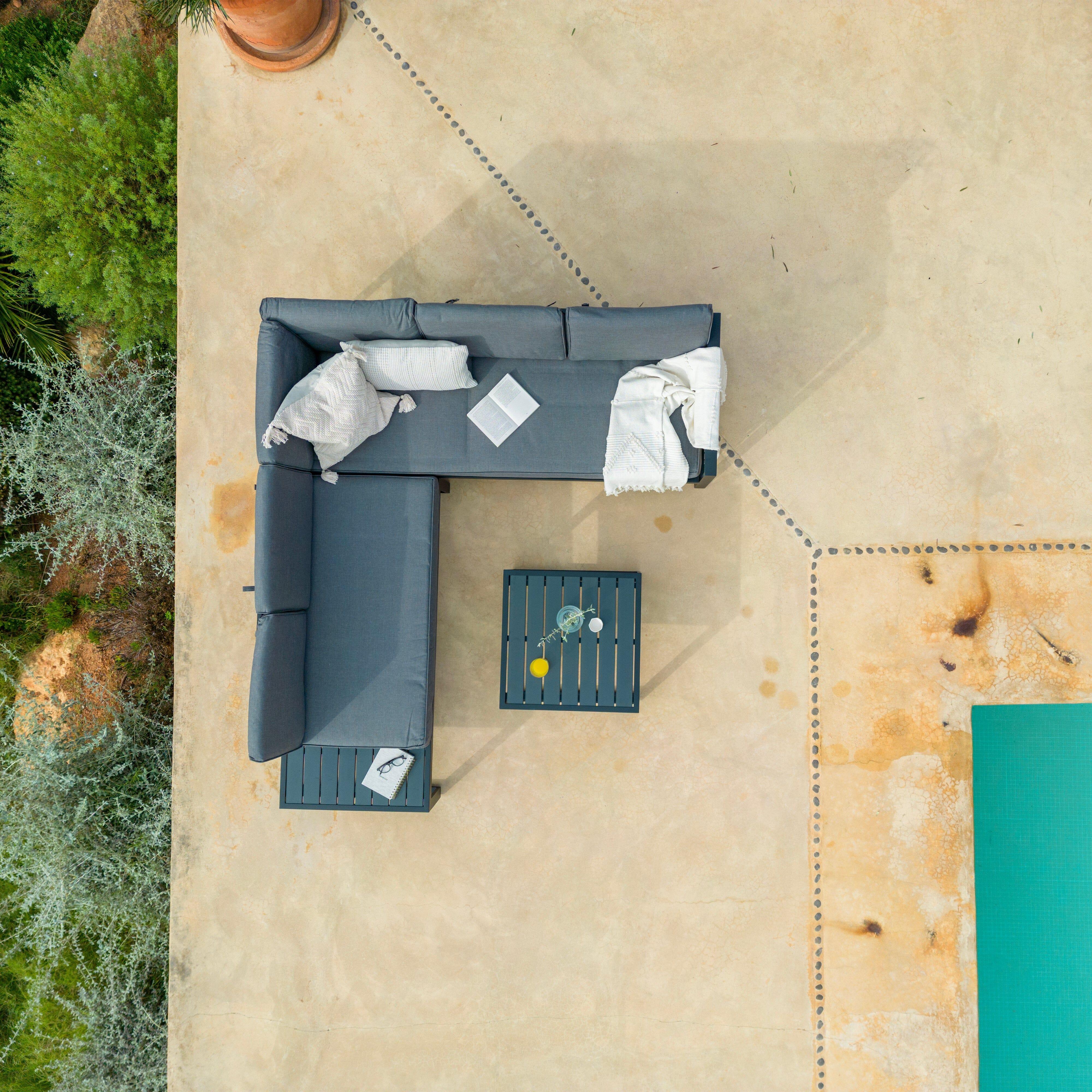 Maia 5 Seater Garden Interchangeable Sofa Set - Grey - Image 4