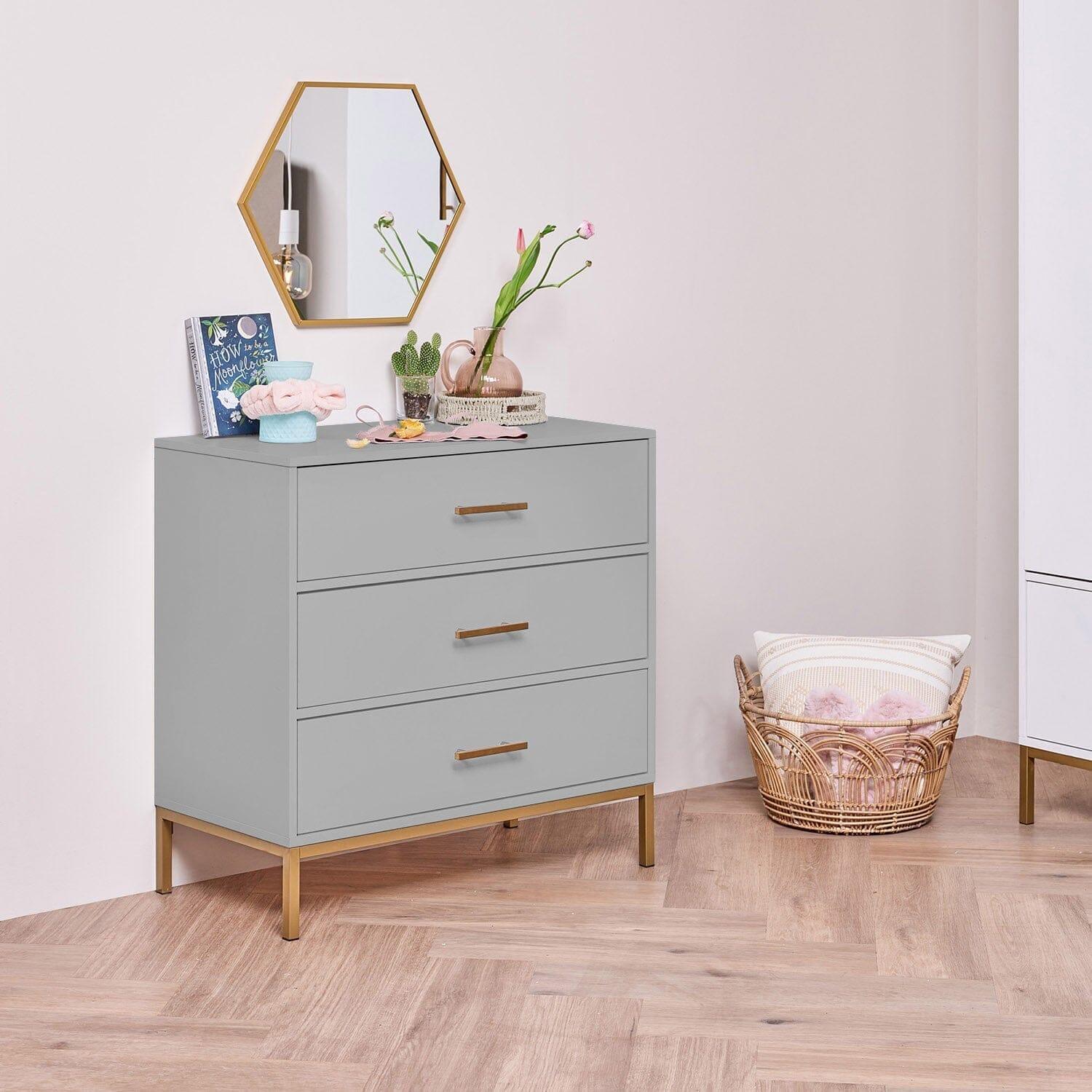 Outlet - Marie 3 Chest of Drawers - Grey - Image 2