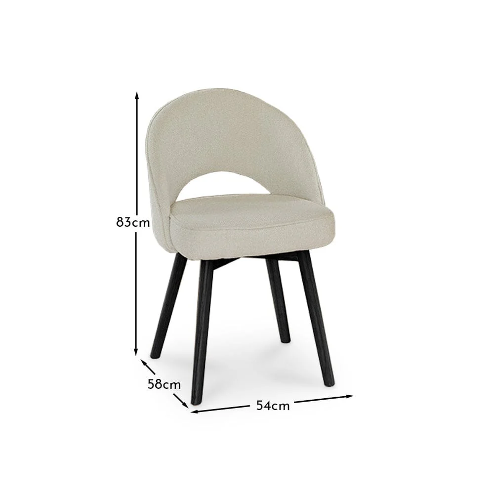 Outlet - Marilyn Boucle Dining Chairs - Set of 2 - Black Oak Legs - Image 11