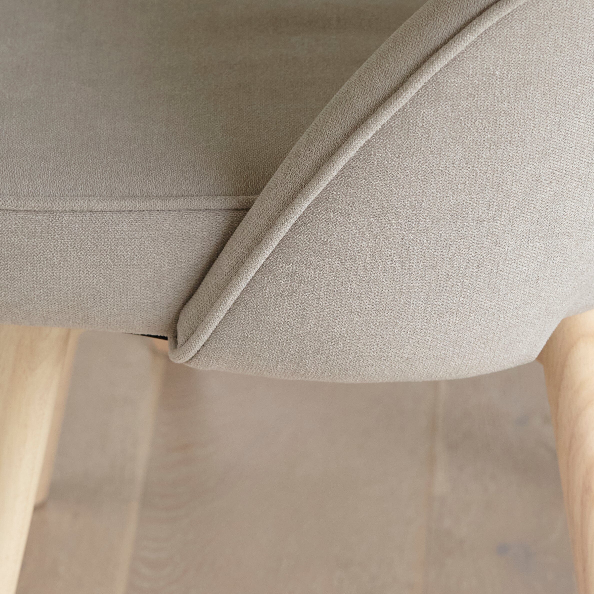 Marilyn Soft Beige Dining Chairs - Set of 2 - Whitewash Oak Legs - Image 5