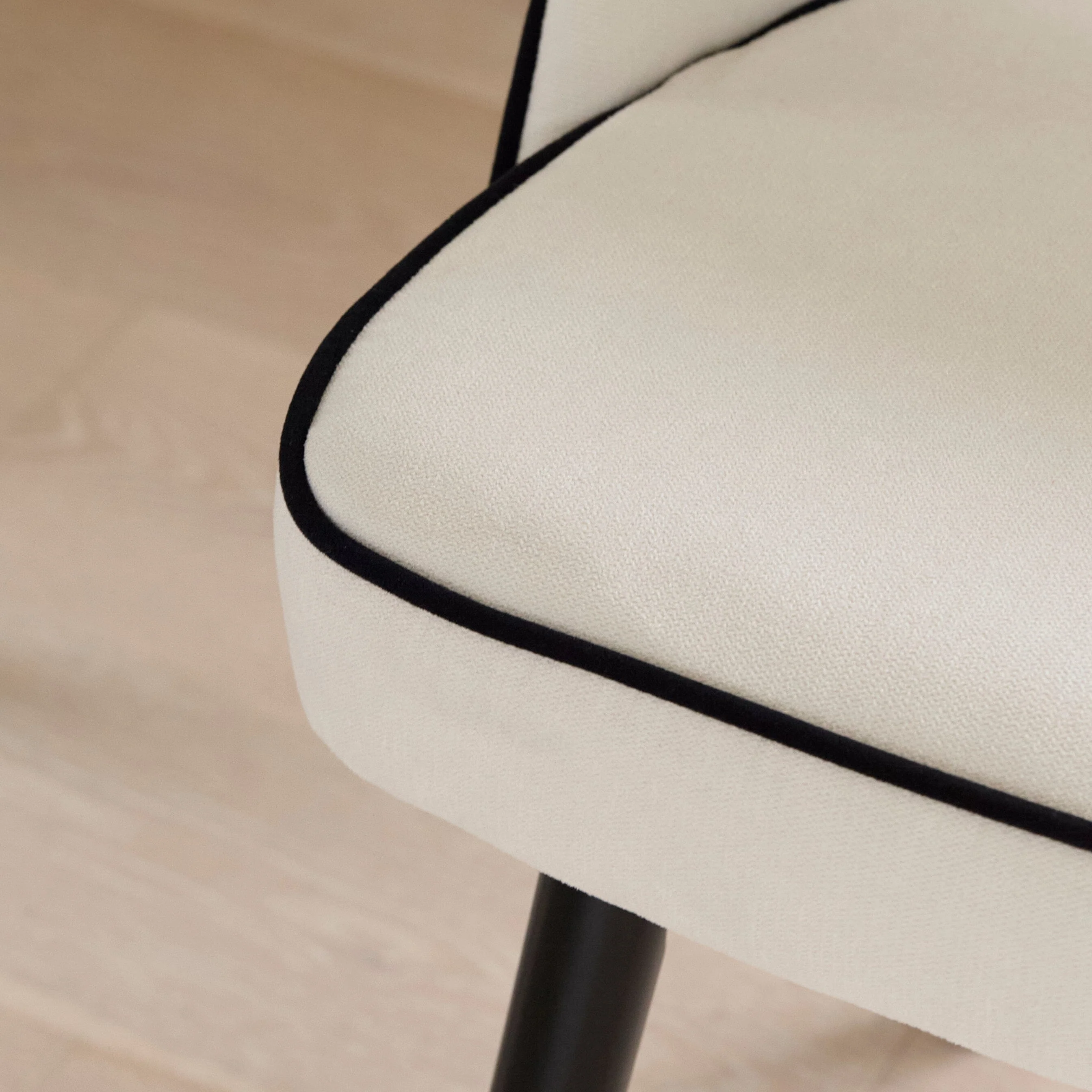 Marilyn Ivory Dining Chairs - Set of 2 - Black Oak Legs - Image 6