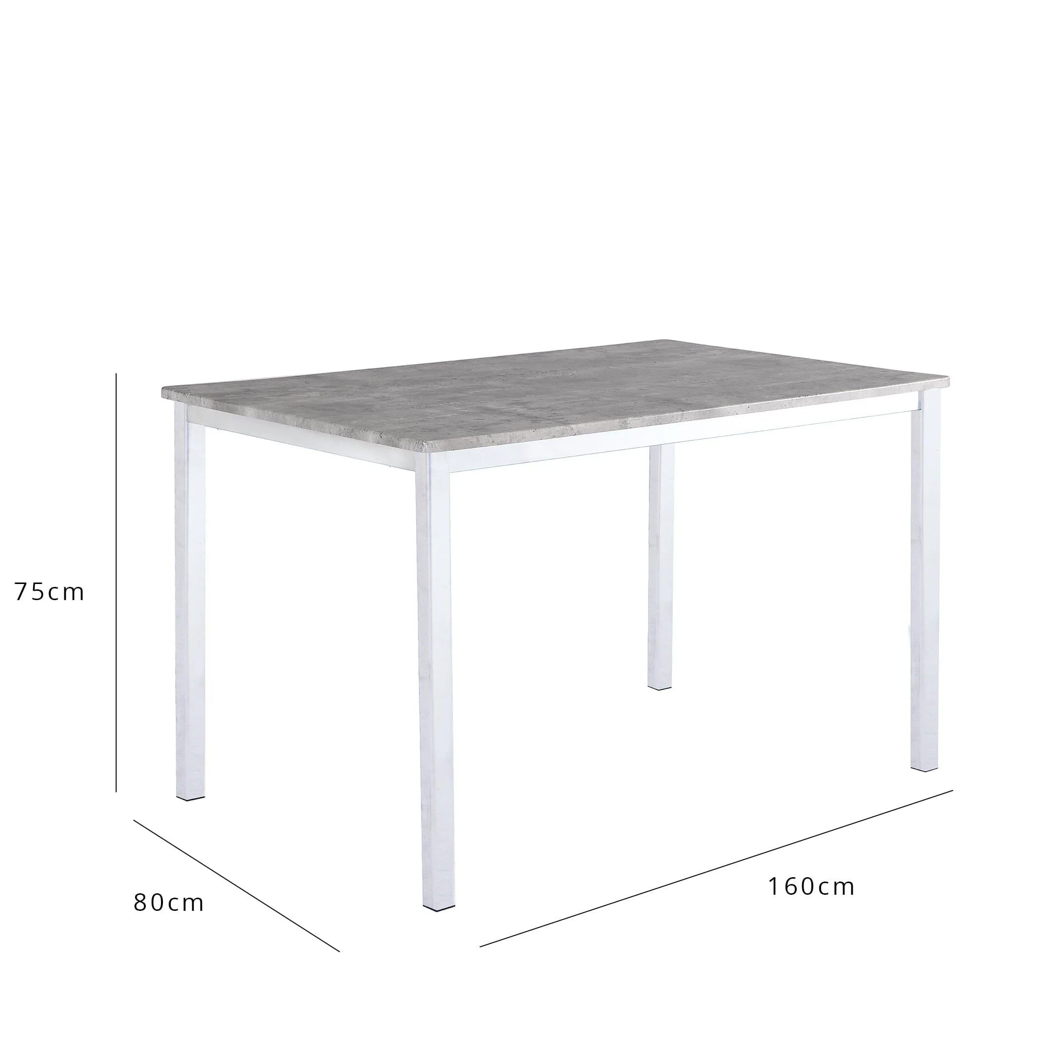 Outlet - Milo concrete effect dining table - 6 seater - with chrome legs - Image 5