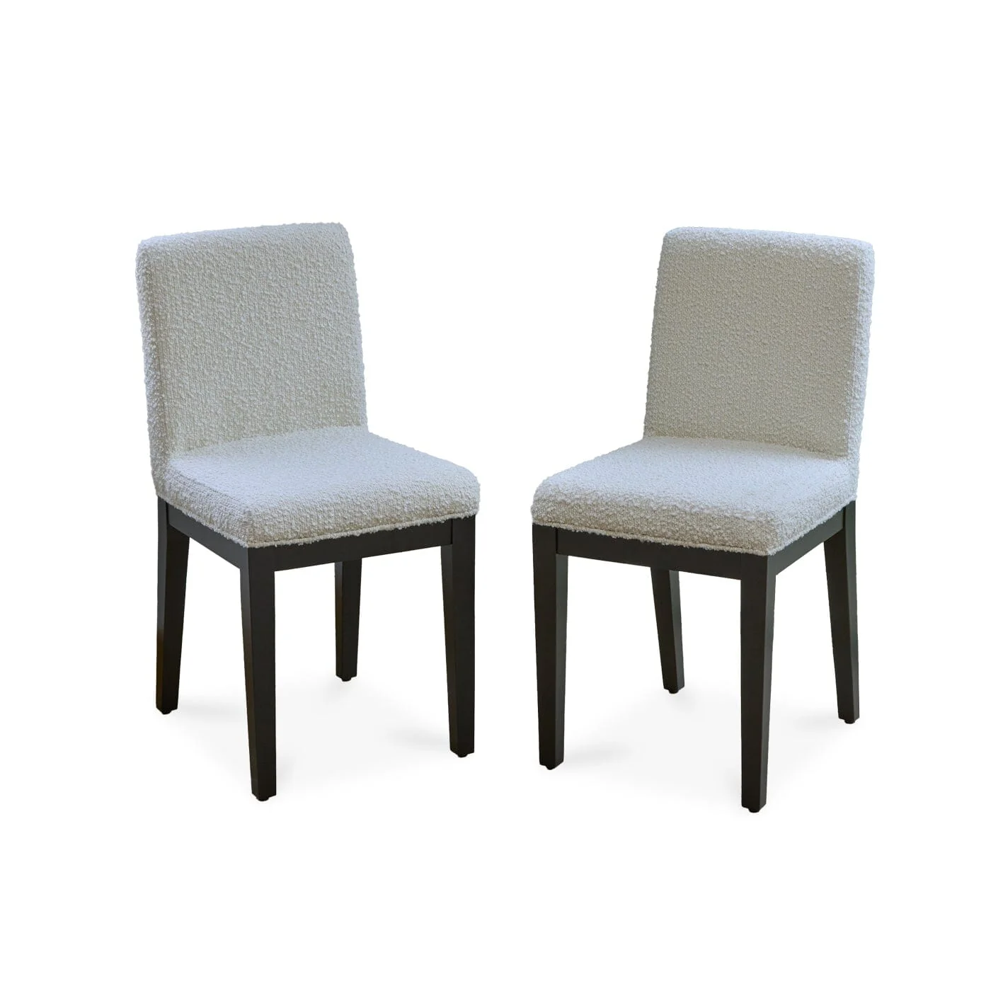 Nolan Boucle Dining Chairs - Set of 2 - Black Oak Legs - Image 8