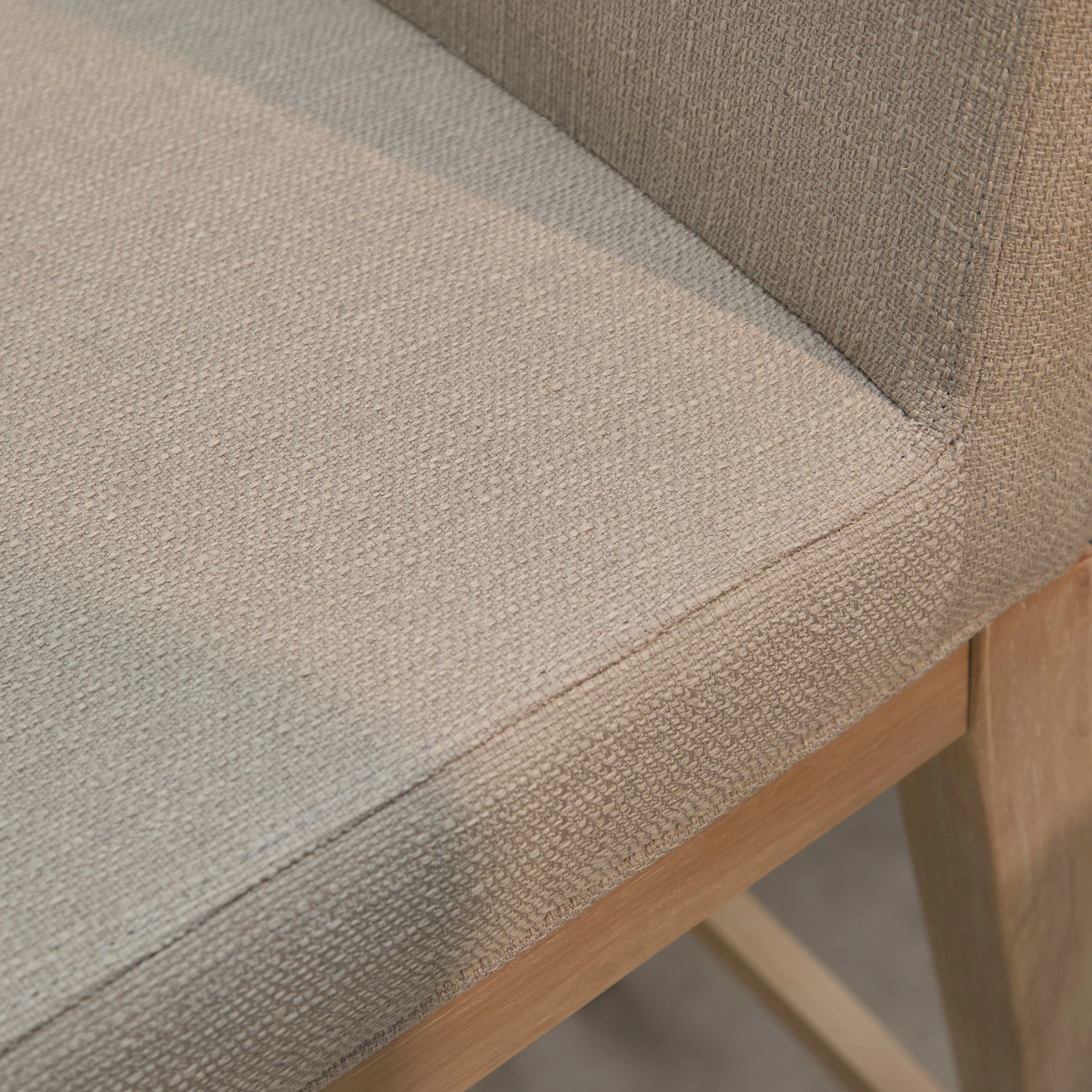 Outlet - Nolan Fawn Linen Bar Stool - Whitewash Oak Legs - Image 7