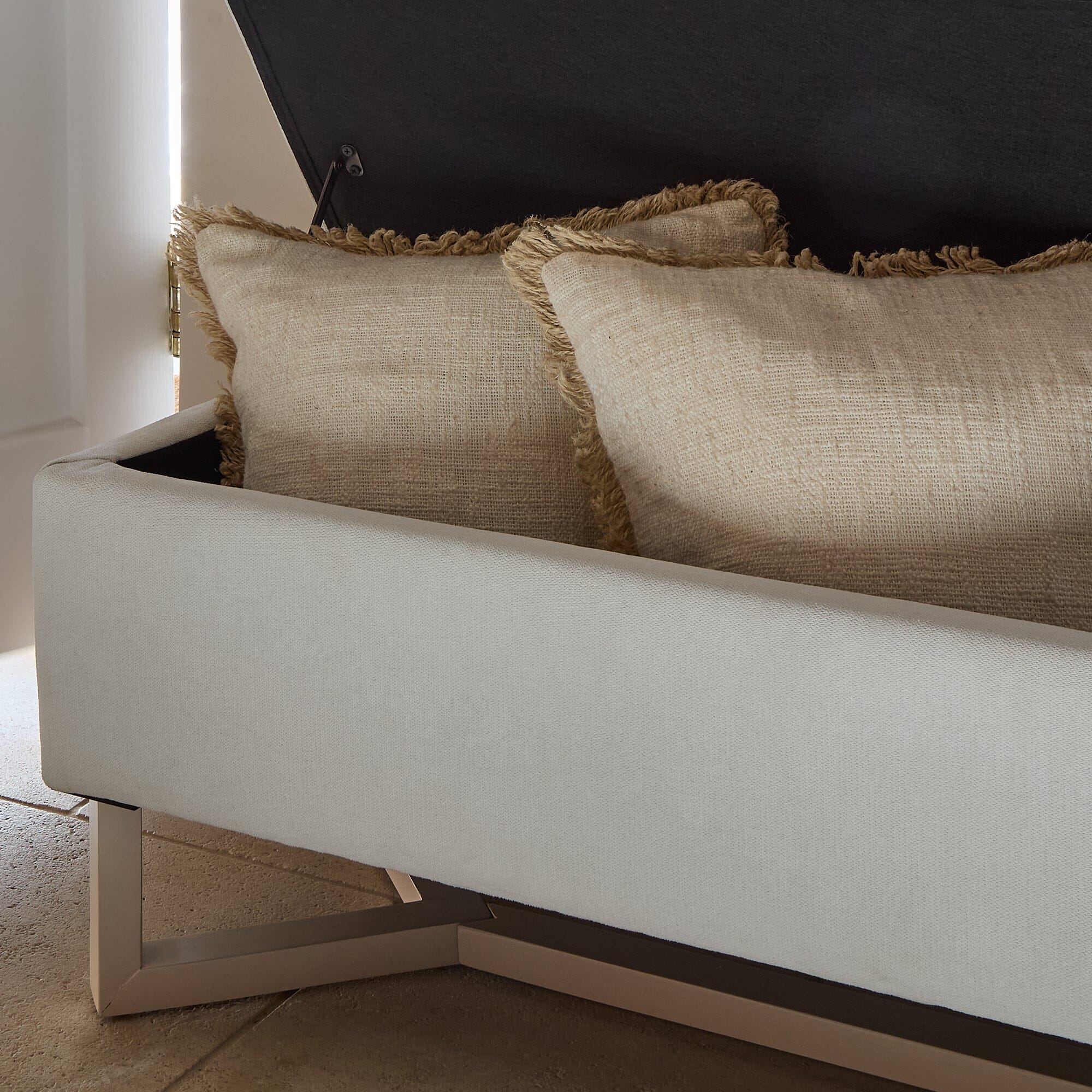 Norah Storage Ottoman - Ivory - Image 6