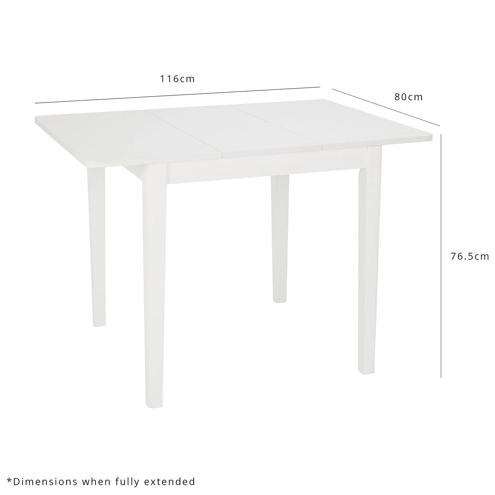 Paul White Dining Table - Extendable - Small - Image 8