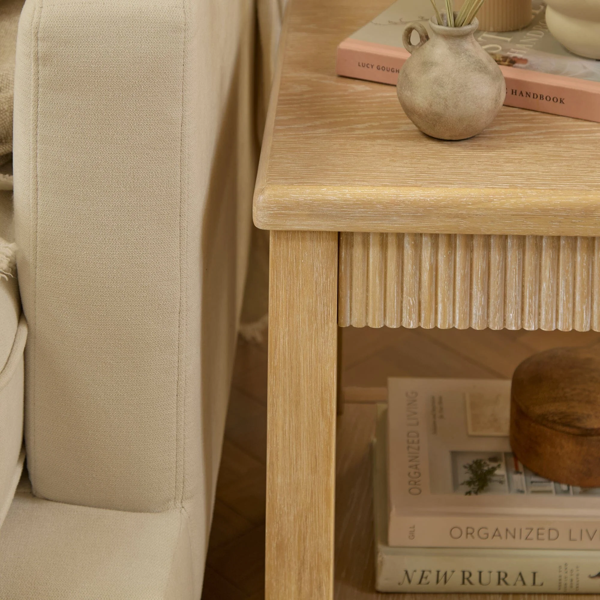 Outlet - Raleigh 45cm Side Table - Whitewash - Image 3