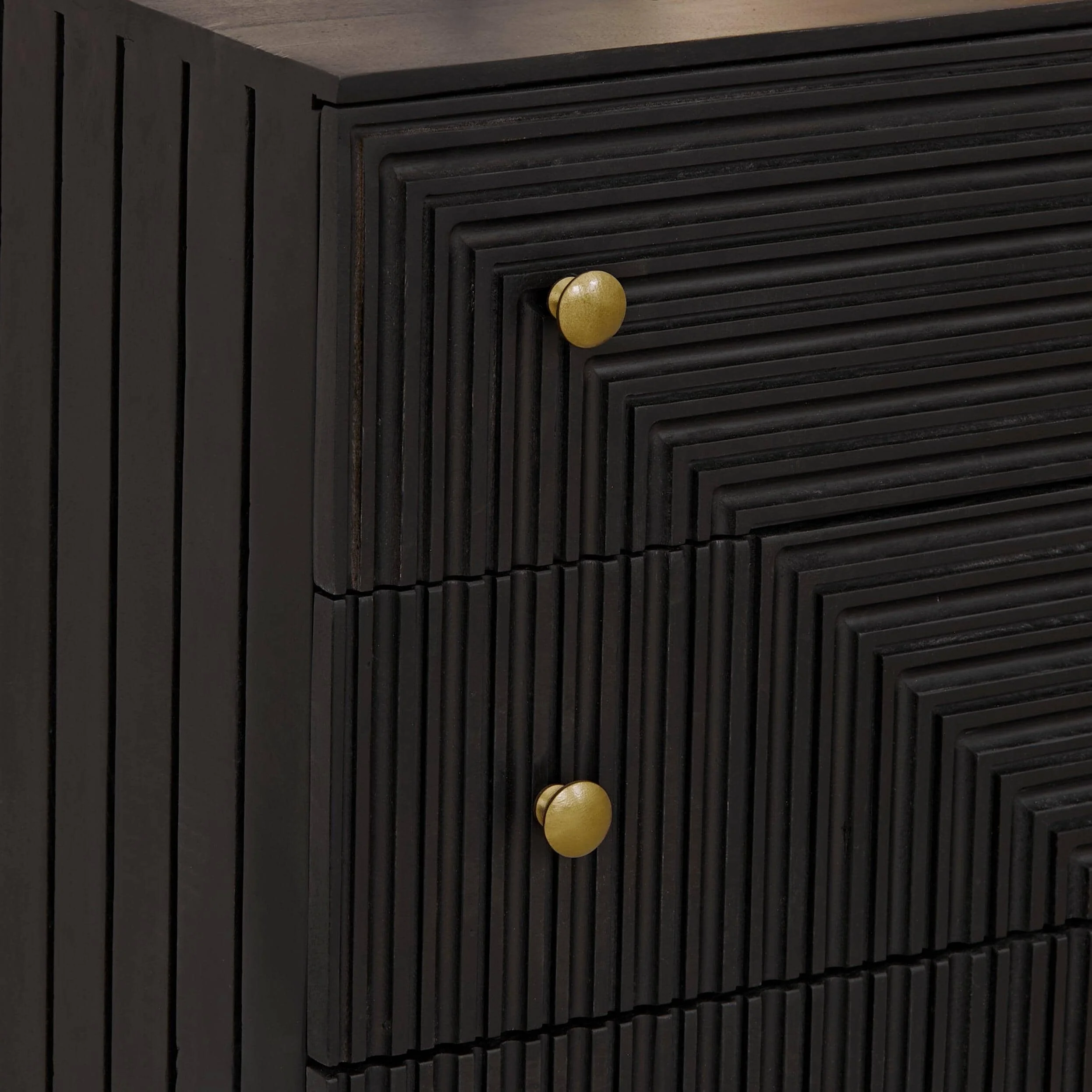 Outlet - Rayna 3 Drawer Chest of Drawers - Jet Black - Image 4
