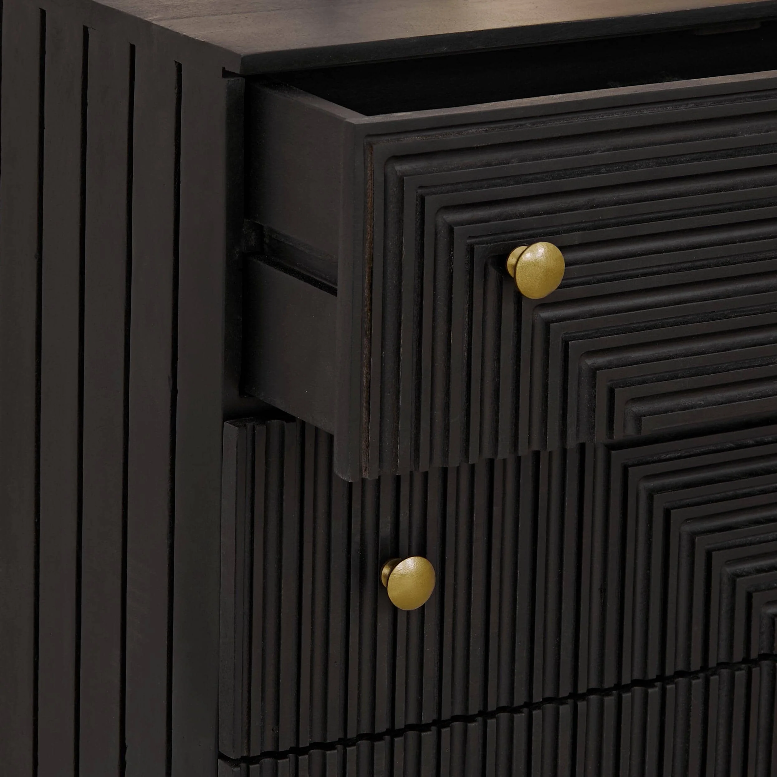 Outlet - Rayna 3 Drawer Chest of Drawers - Jet Black - Image 5