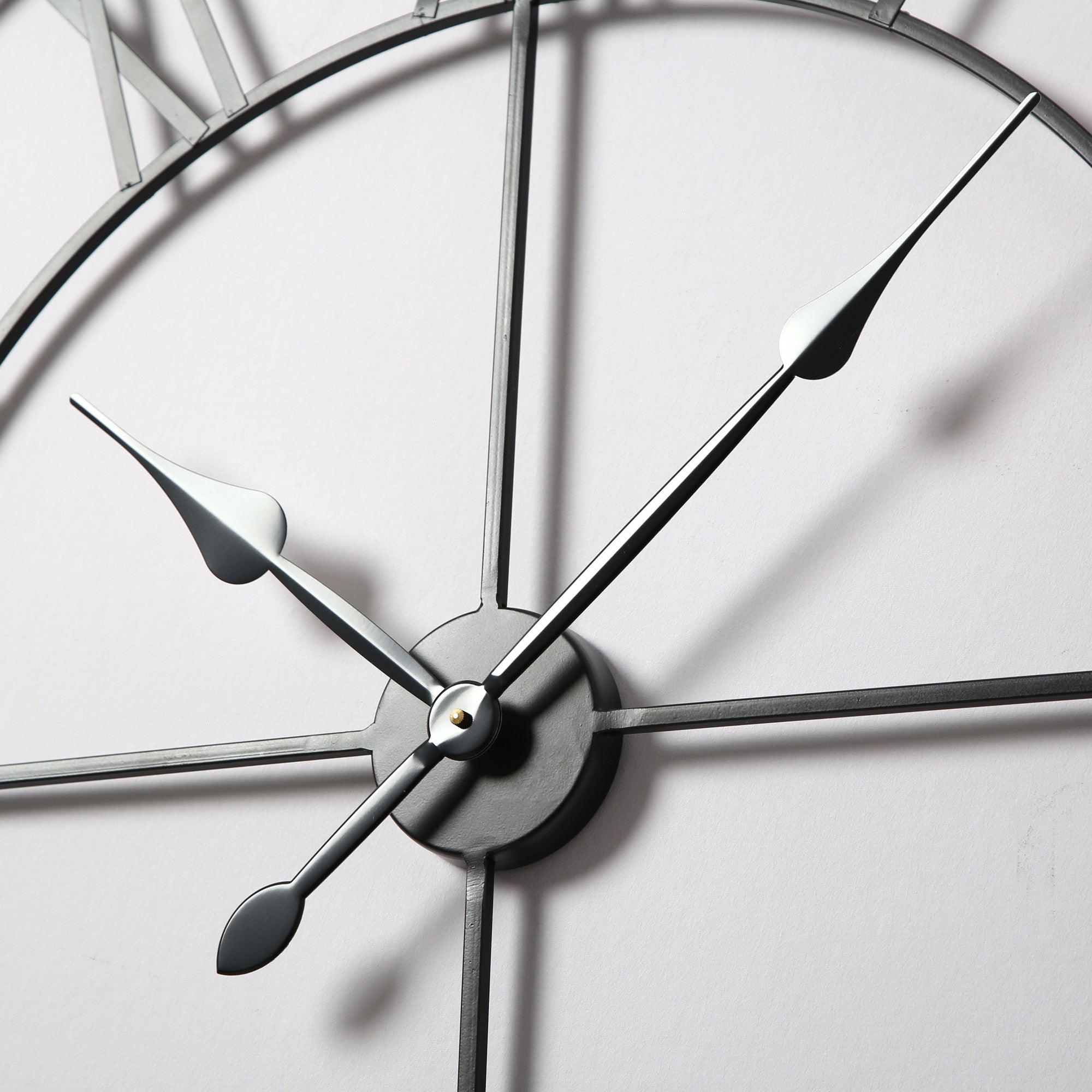 Riseley Large Skeleton Wall Clock - Black - Image 3