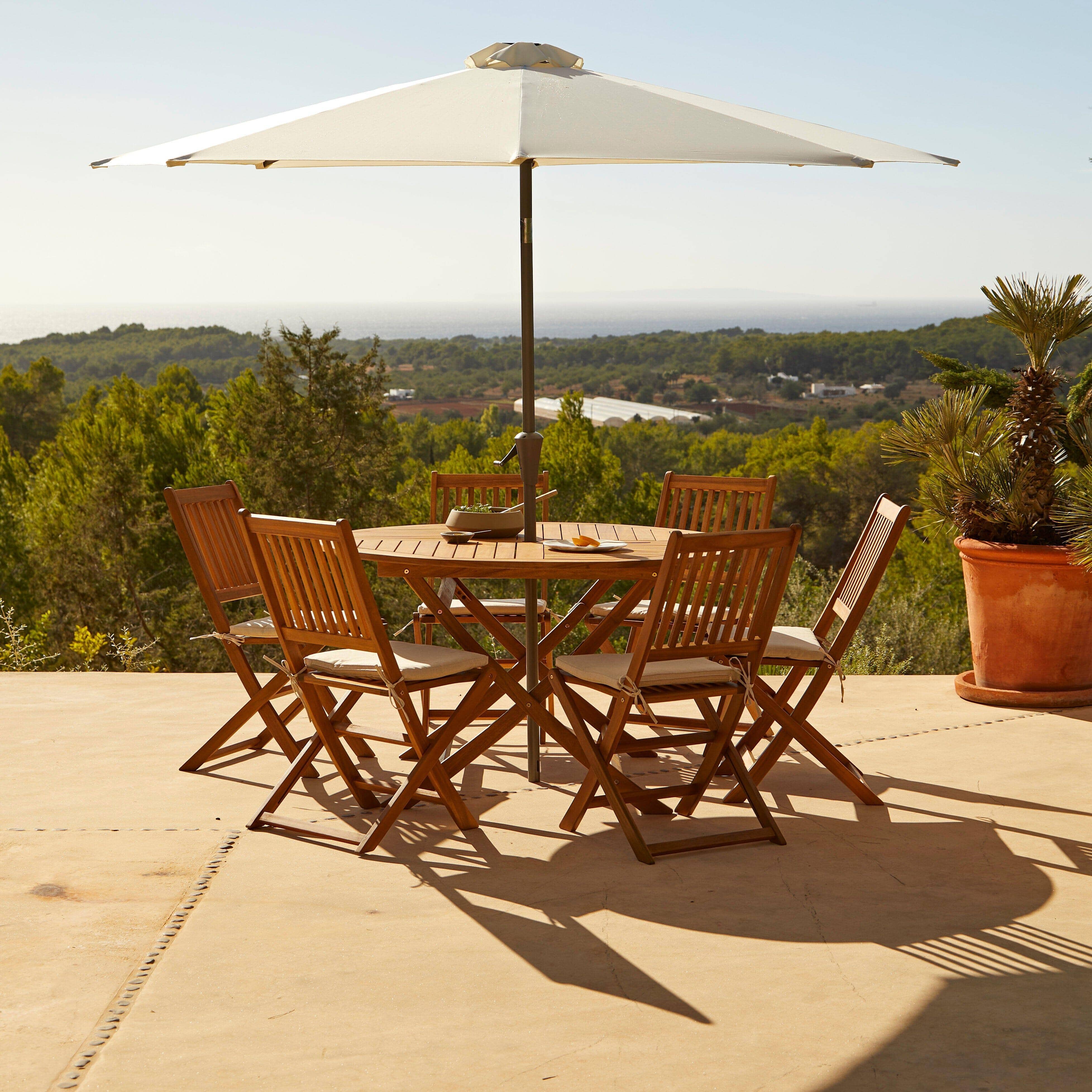 Round 2.7m Parasol Cream - Image 3