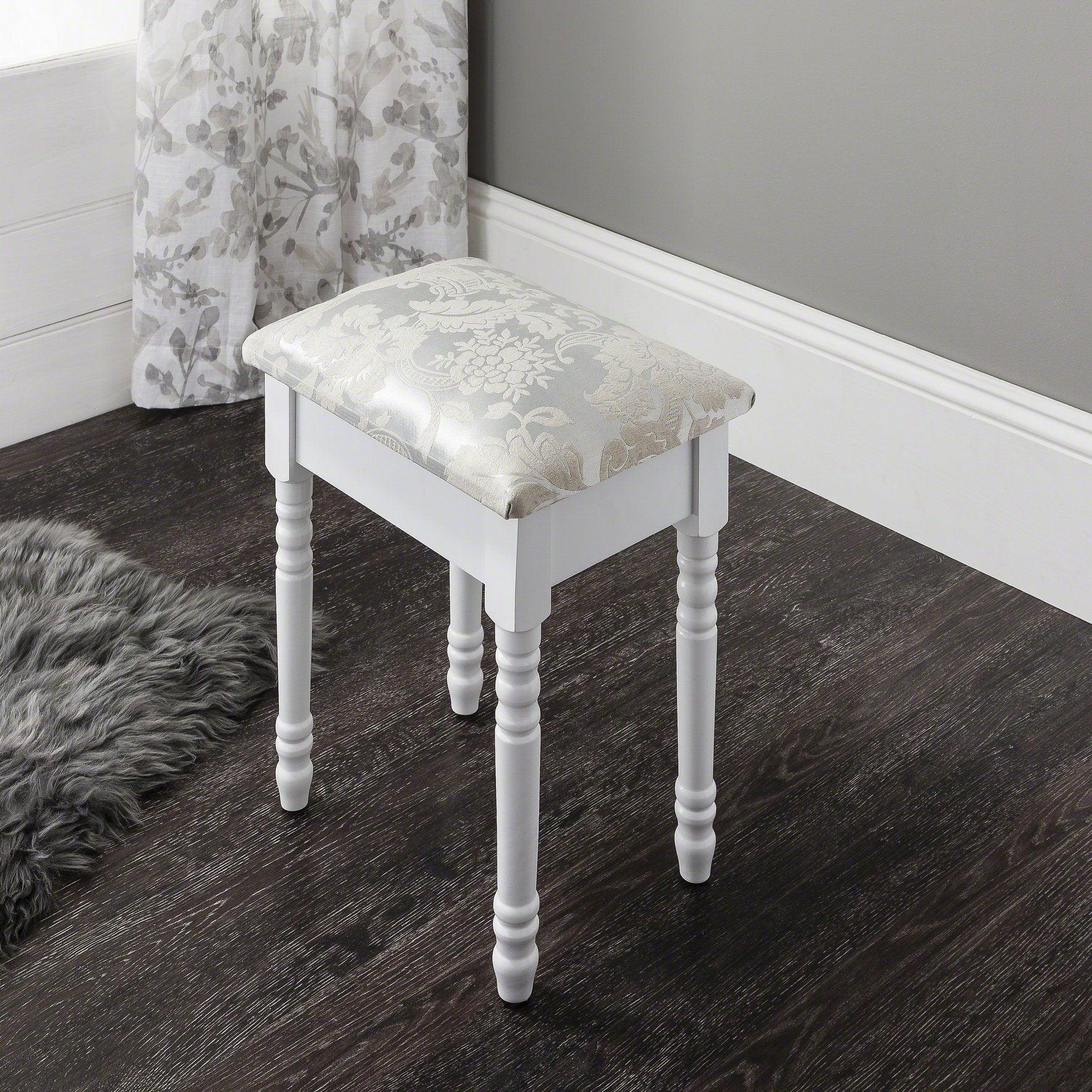 Outlet – Sienna Dressing Table, Stool & Mirror Set - White Painted - Image 7