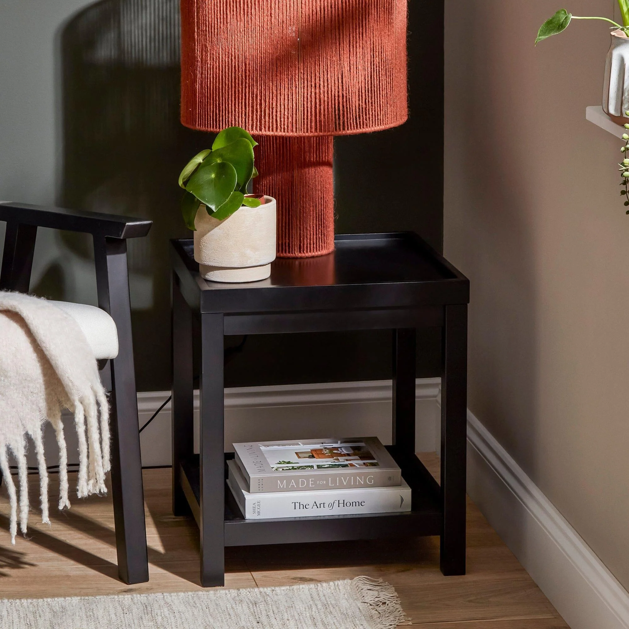 Sirana Large Burnt Orange Jute Table Lamp - Image 6
