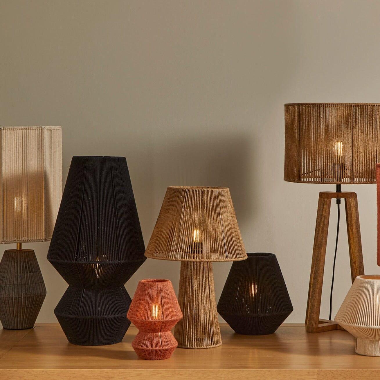 Outlet - Sirana Small Burnt Orange Jute Table Lamp - Image 4