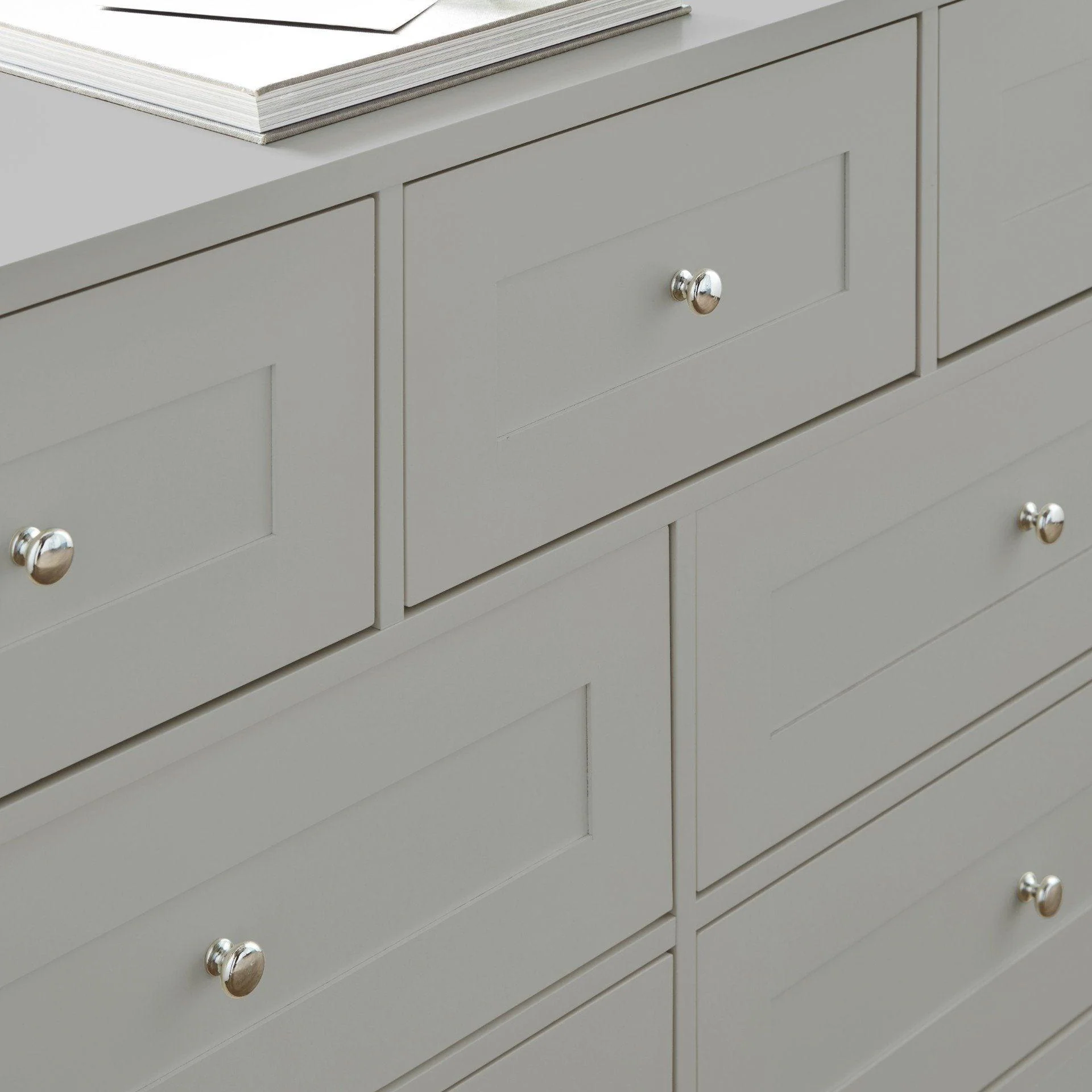 Stevie 7 Drawer Chest of Drawers - Grey - Image 3
