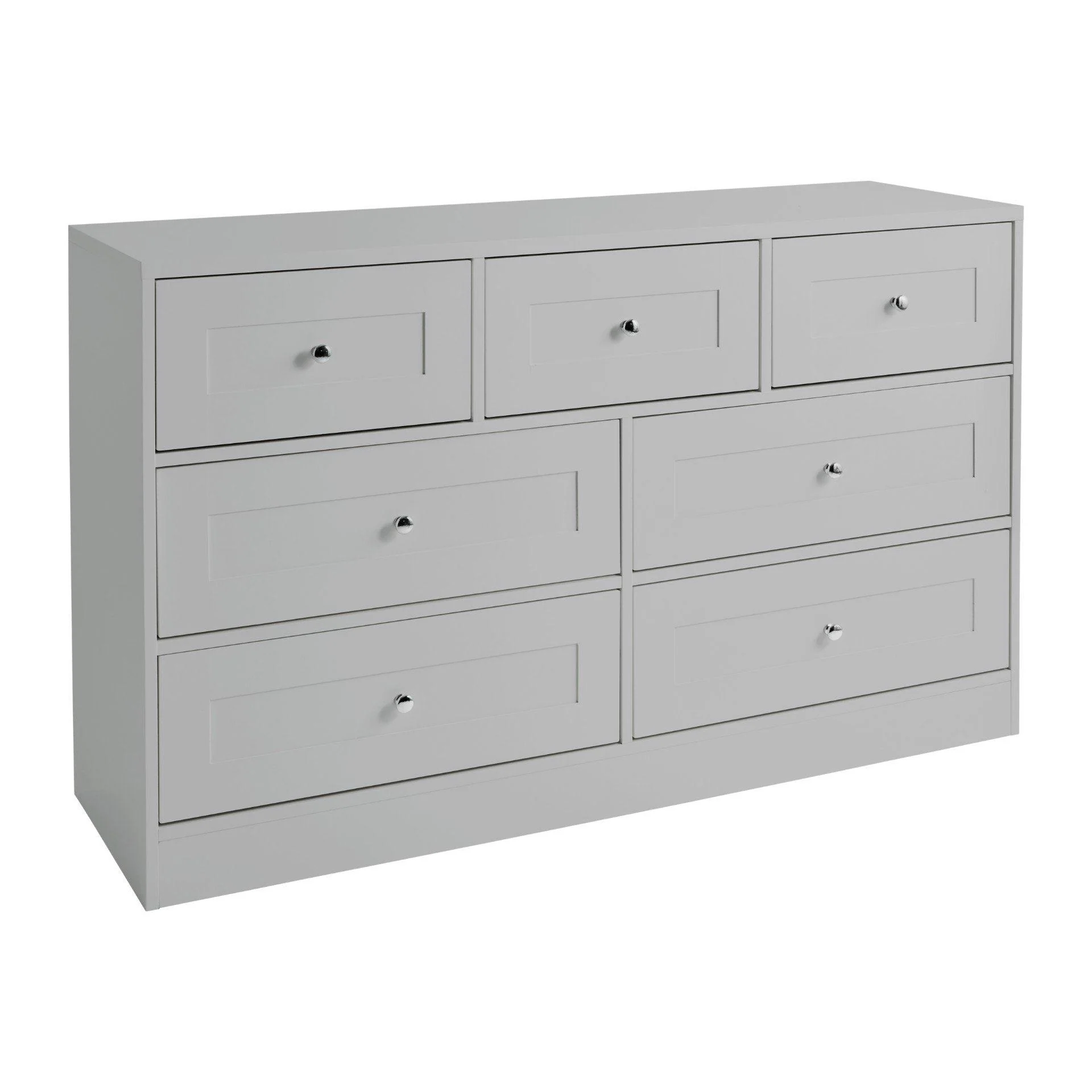 Stevie 7 Drawer Chest of Drawers - Grey - Image 6