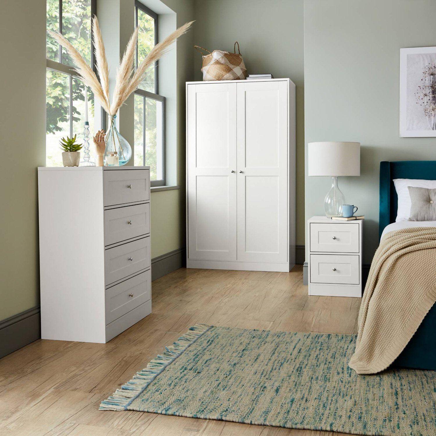 Stevie Double Wardrobe - White - Image 3