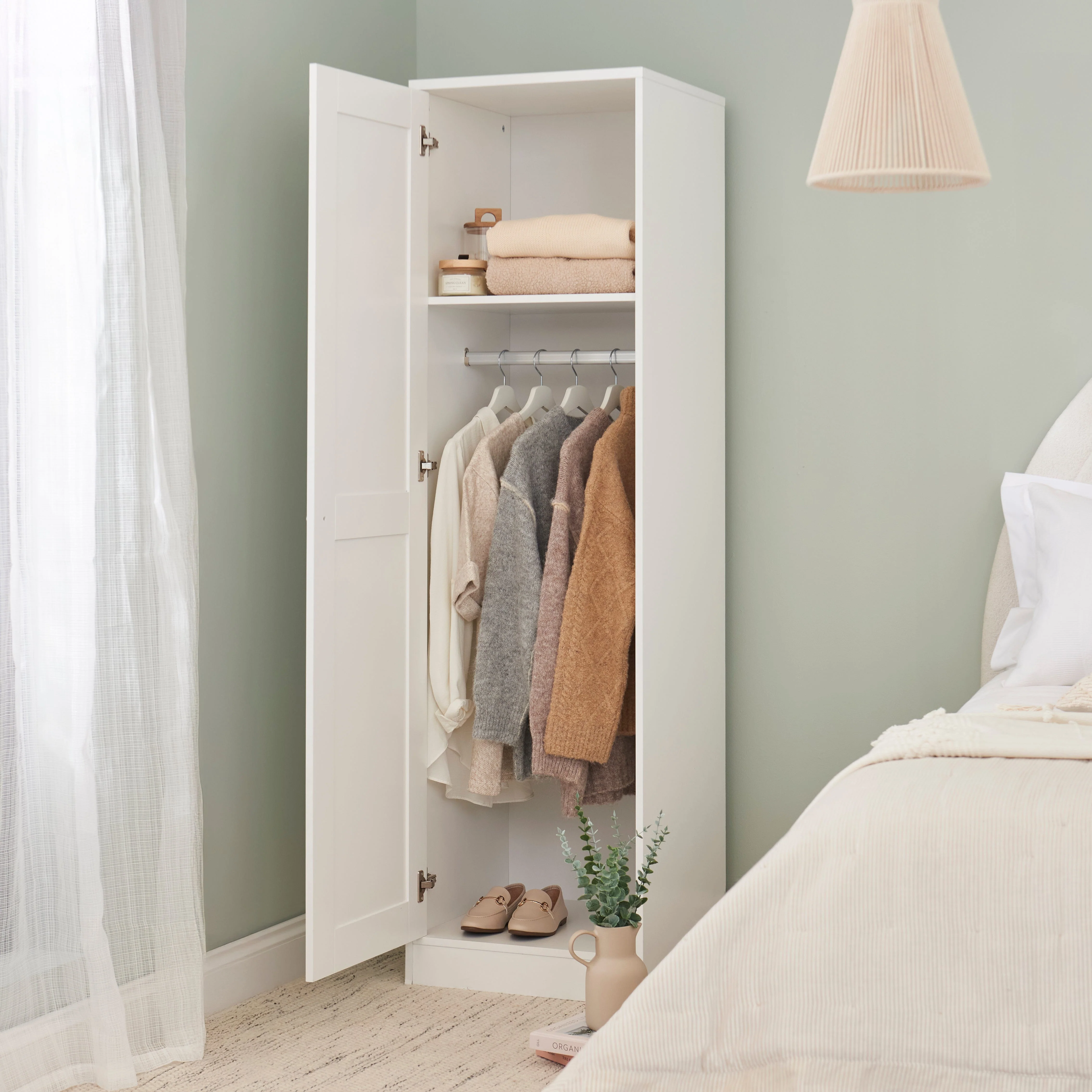 Outlet - Stevie Single Wardrobe - White - Image 9