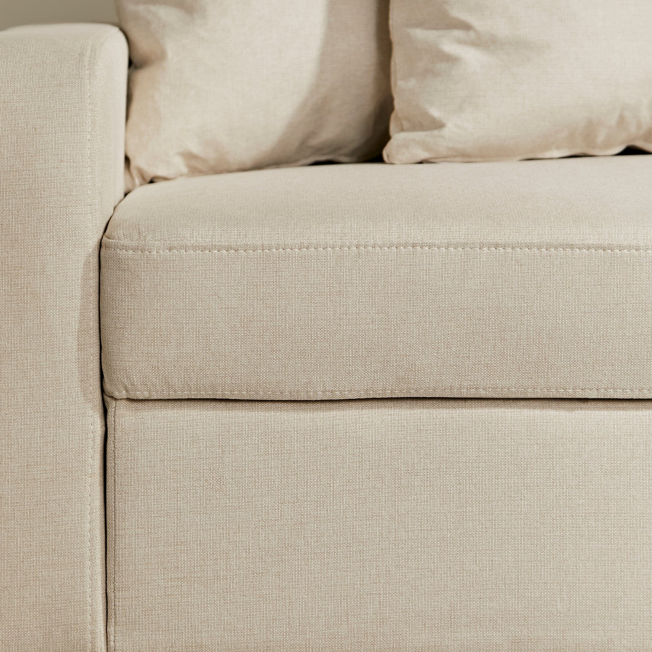 Tracy 3 Seater Sofa - Oatmeal with Black Legs - Image 6