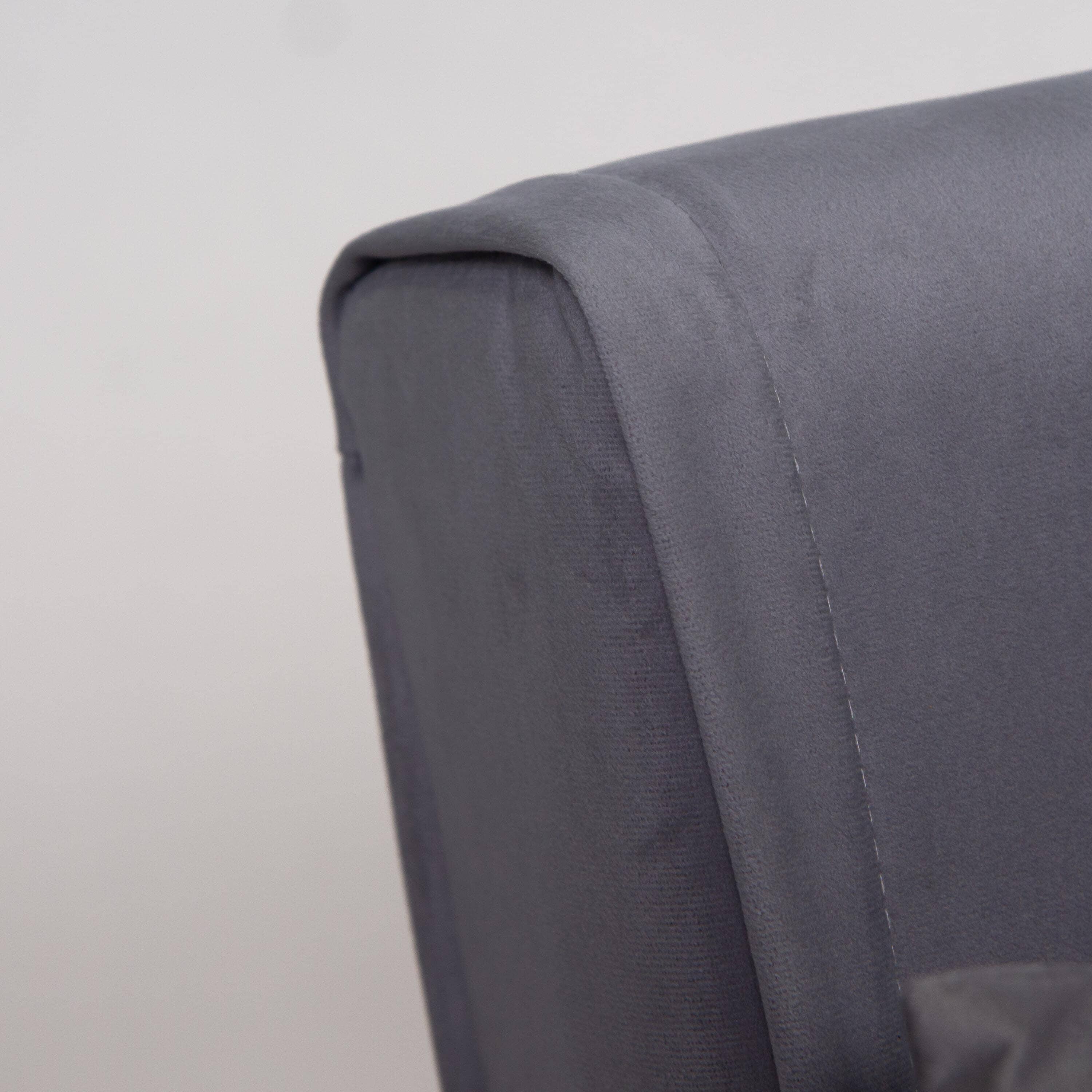 Una 2 Seater Double Sofa Bed - Grey Velvet - Image 10
