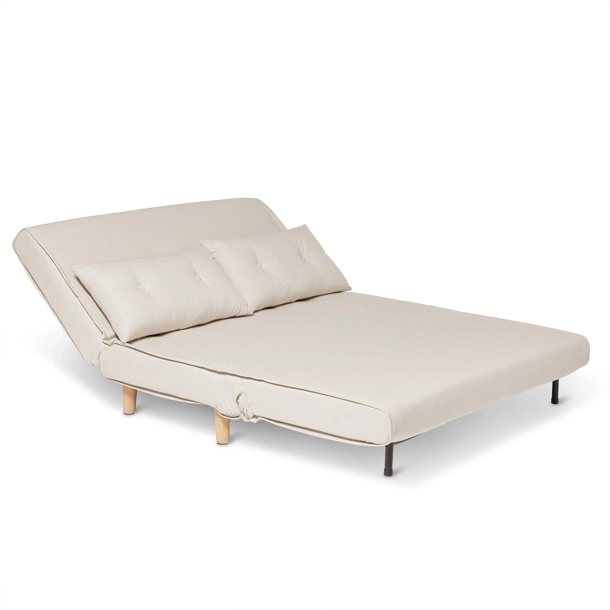 Una 2 Seater Double Sofa Bed - Oatmeal Linen - Image 11