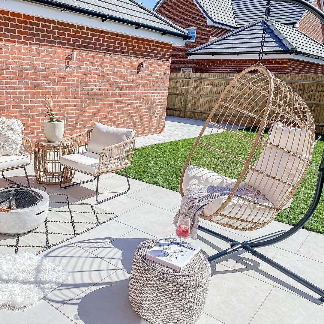 Outlet - Wick Hanging Egg Chair - Natural Rattan - Image 2