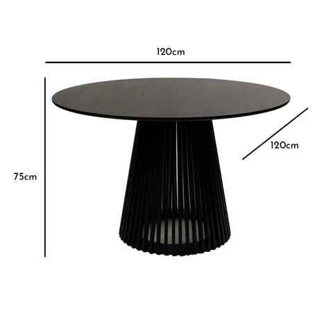 Outlet - Willow Round Dining Table Stained Black - Image 7
