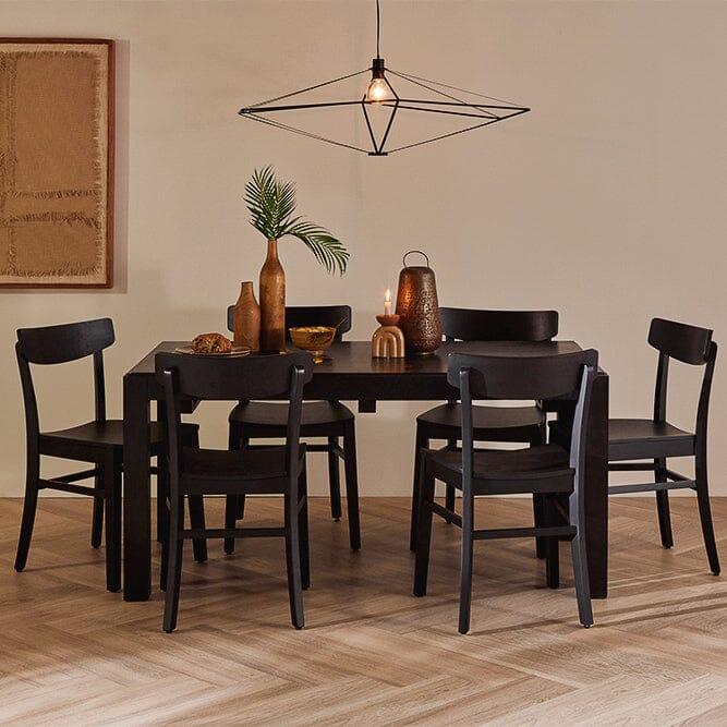 Outlet - Willow Wooden Dining Chairs Set of 2 - Black - Image 2