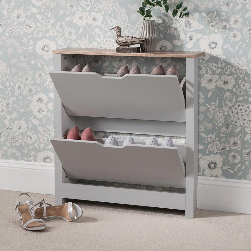 Outlet – Windsor shoe cabinet - 2 door - grey - Image 2