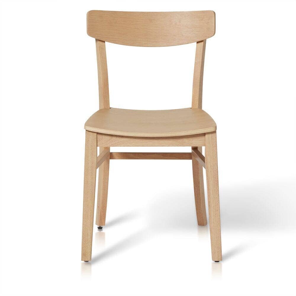Outlet - Wooden Dining Chairs - Set of 2 - Pale Oak Colour - Image 5