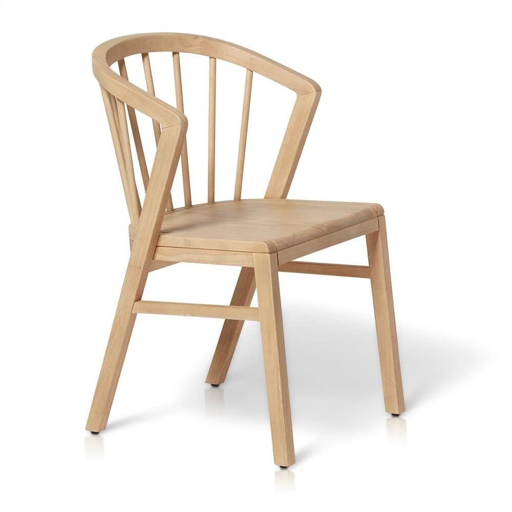 Outlet - Wooden Spindle Dining Chair Pale Oak Colour 2 Pack - Image 4
