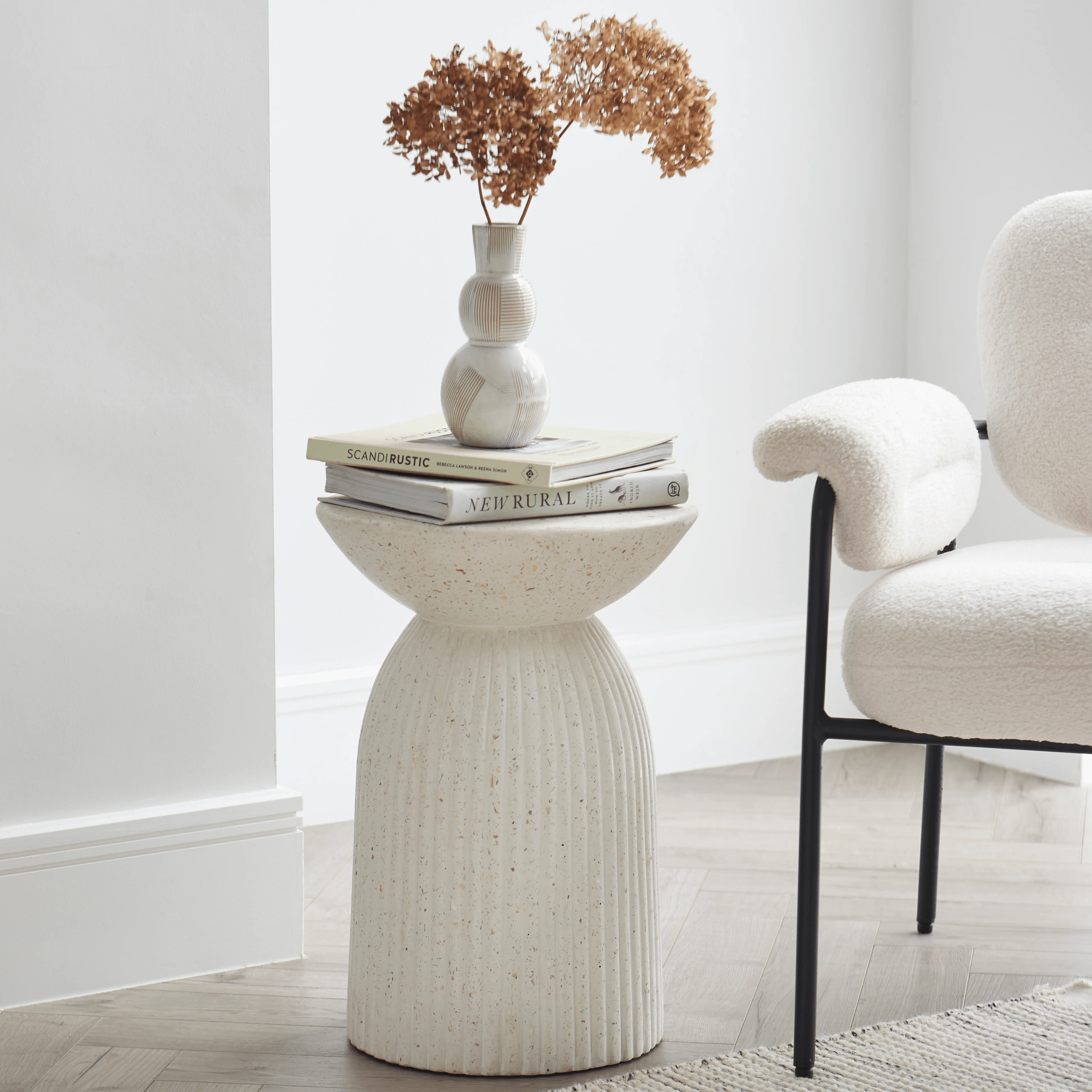 Colden 26cm Ceramic Vase - White - Image 4