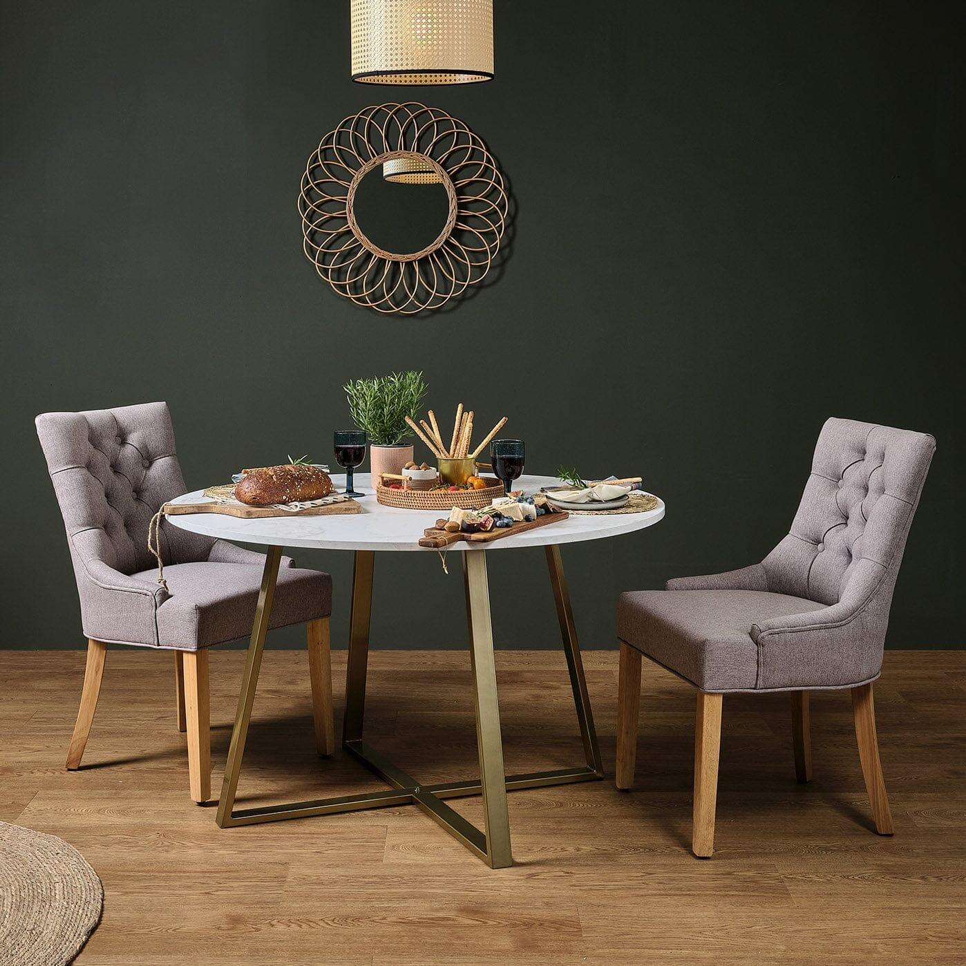 Outlet - Louis dining chairs - set of 2 - grey and light wood - Image 3
