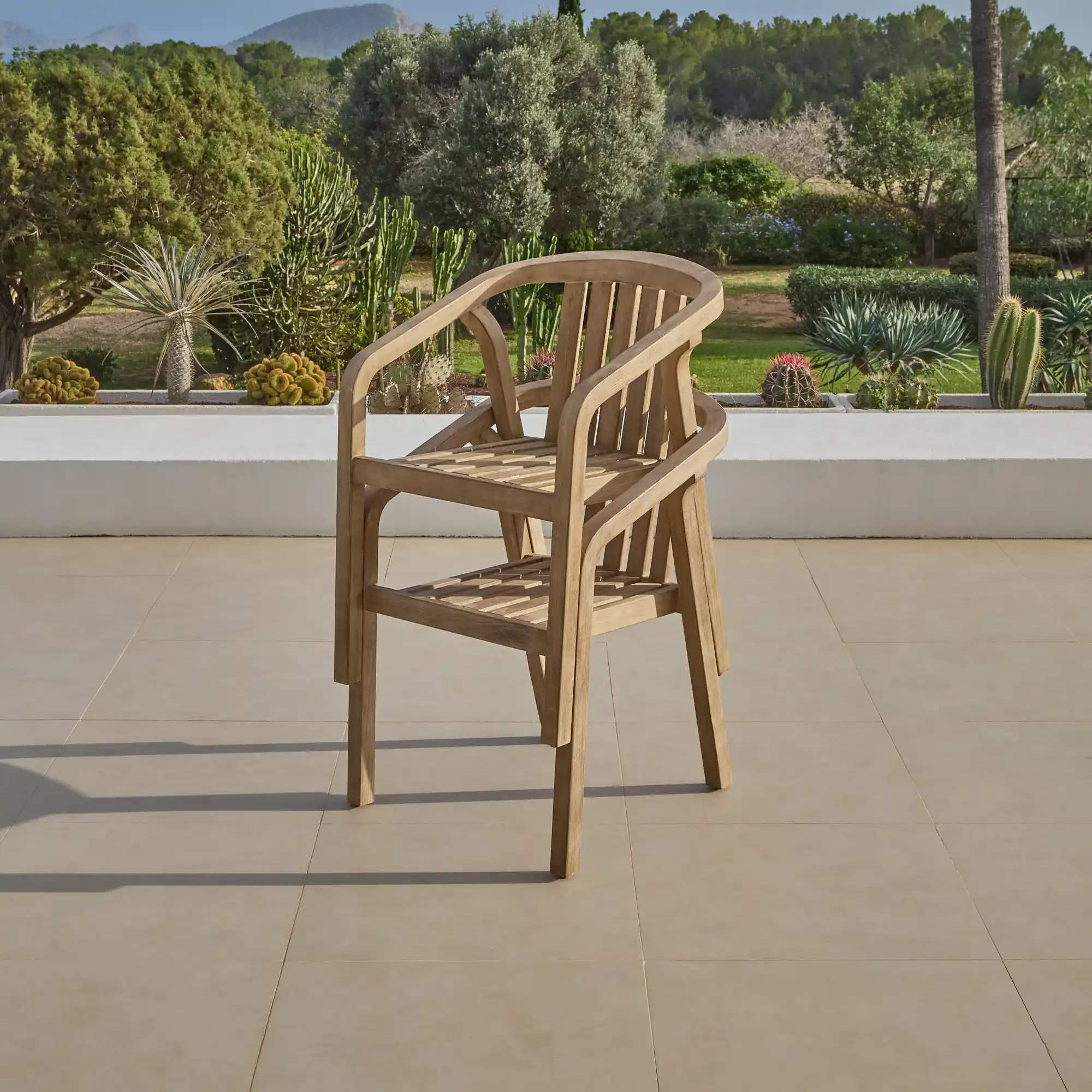 Kuro 6 Seater Wooden Garden Dining Set with 6 Shiro Chairs - Image 4