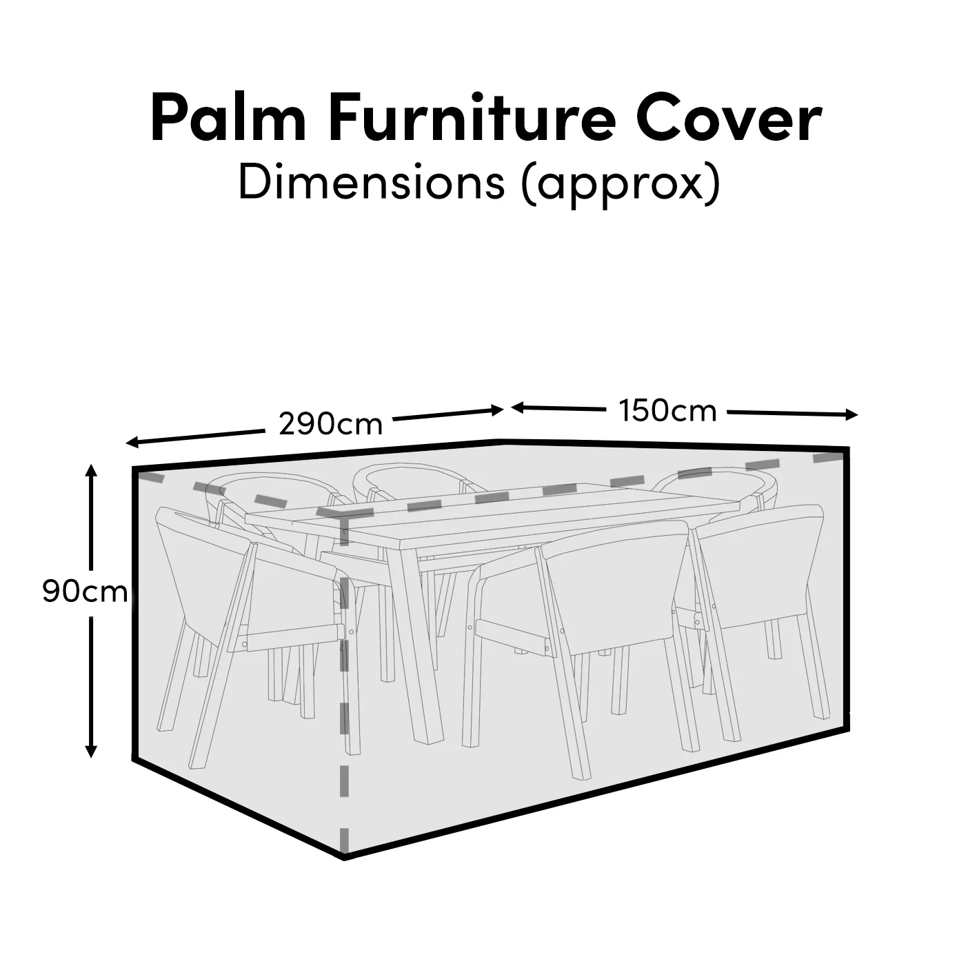 Palm Table 6-Seater Furniture Cover - 290x150x90cm