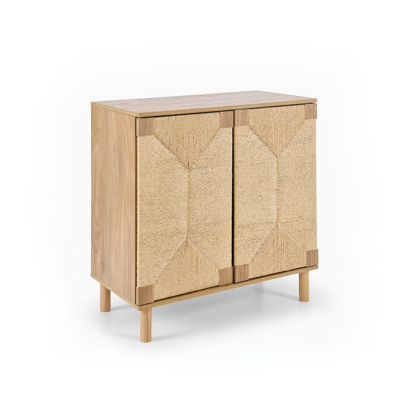 Paloma Natural Weave 2 Door Small Sideboard - Natural Oak - Image 7