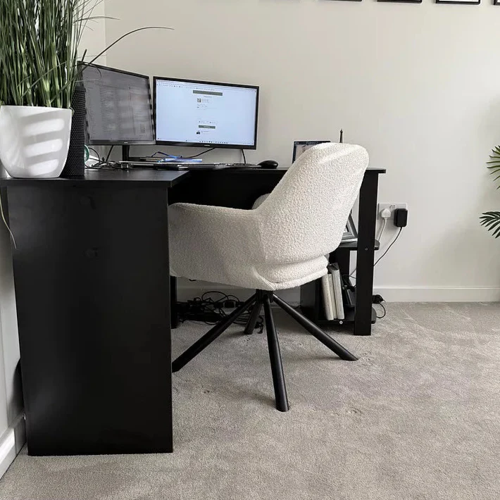 Essie L Shaped Desk in Black - Image 3