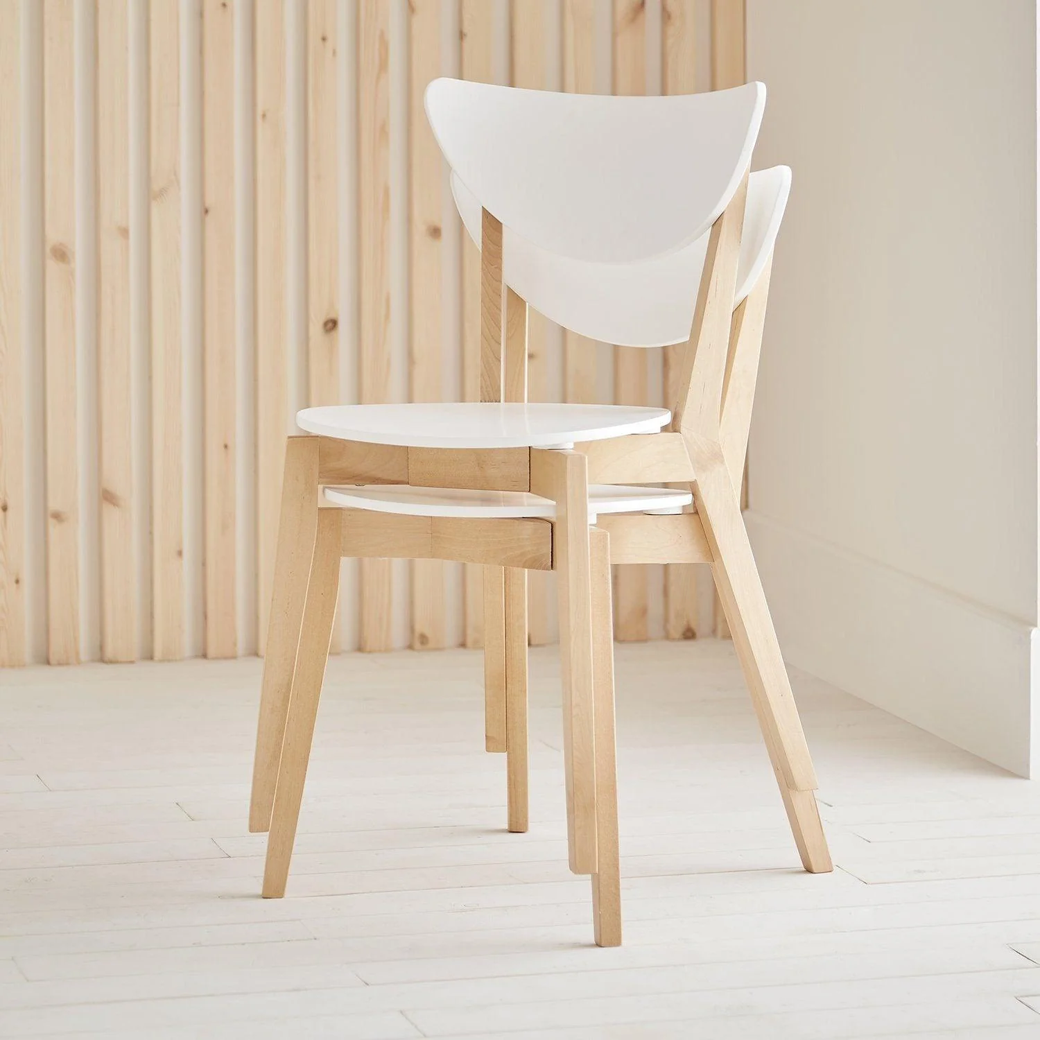 Paul White Square Extendable Dining Table - 4 Seater - Paul White Dining Chairs - Beech Legs - Image 6