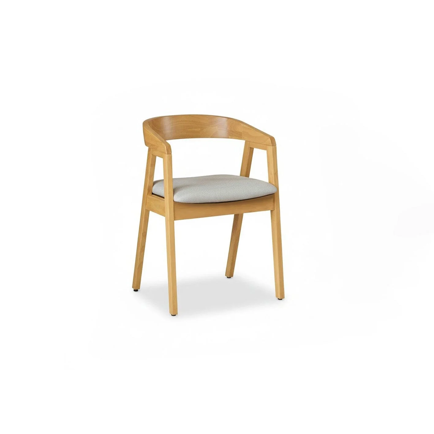 Paul Pale Oak Extending Dining Table Set - 4 Seater - Ella Fawn Linen Carver Chairs - Pale Oak legs - Image 9