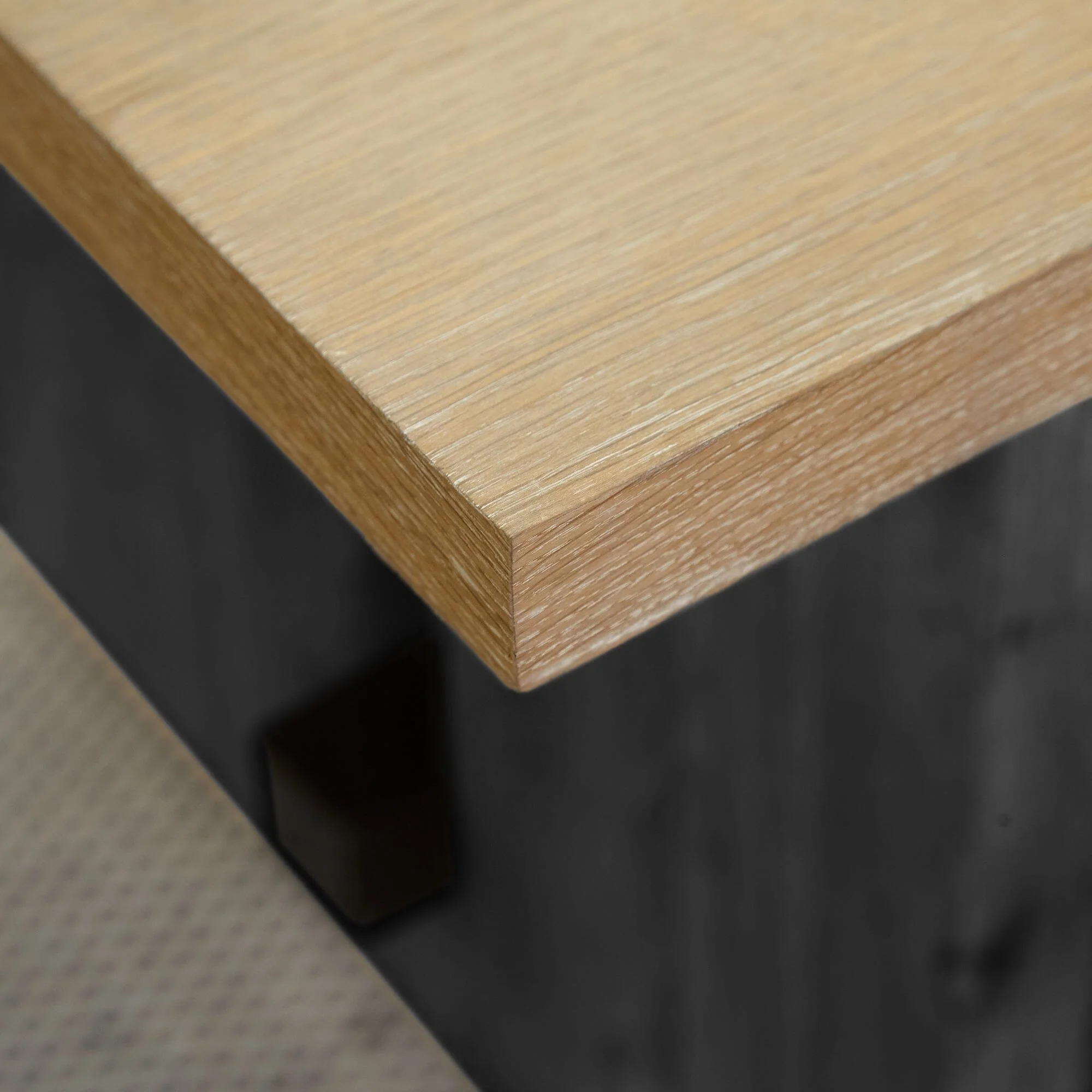 Priya Whitewash Wood Rectangular Dining Table with Black Legs - Image 5