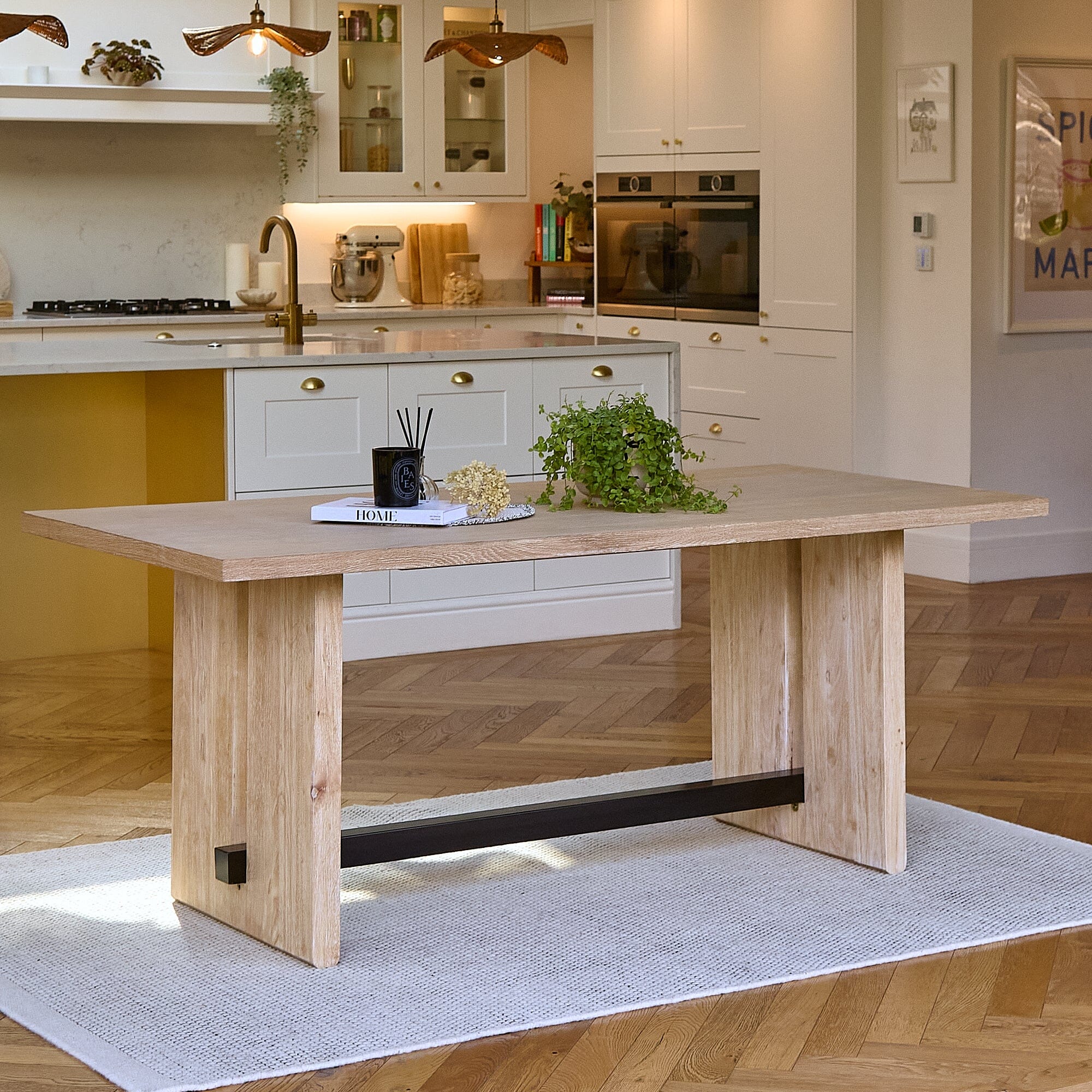 Priya Whitewash Dining Table Set - 4 Seater - Faye Whitewash Oak Dining Chairs - Image 6